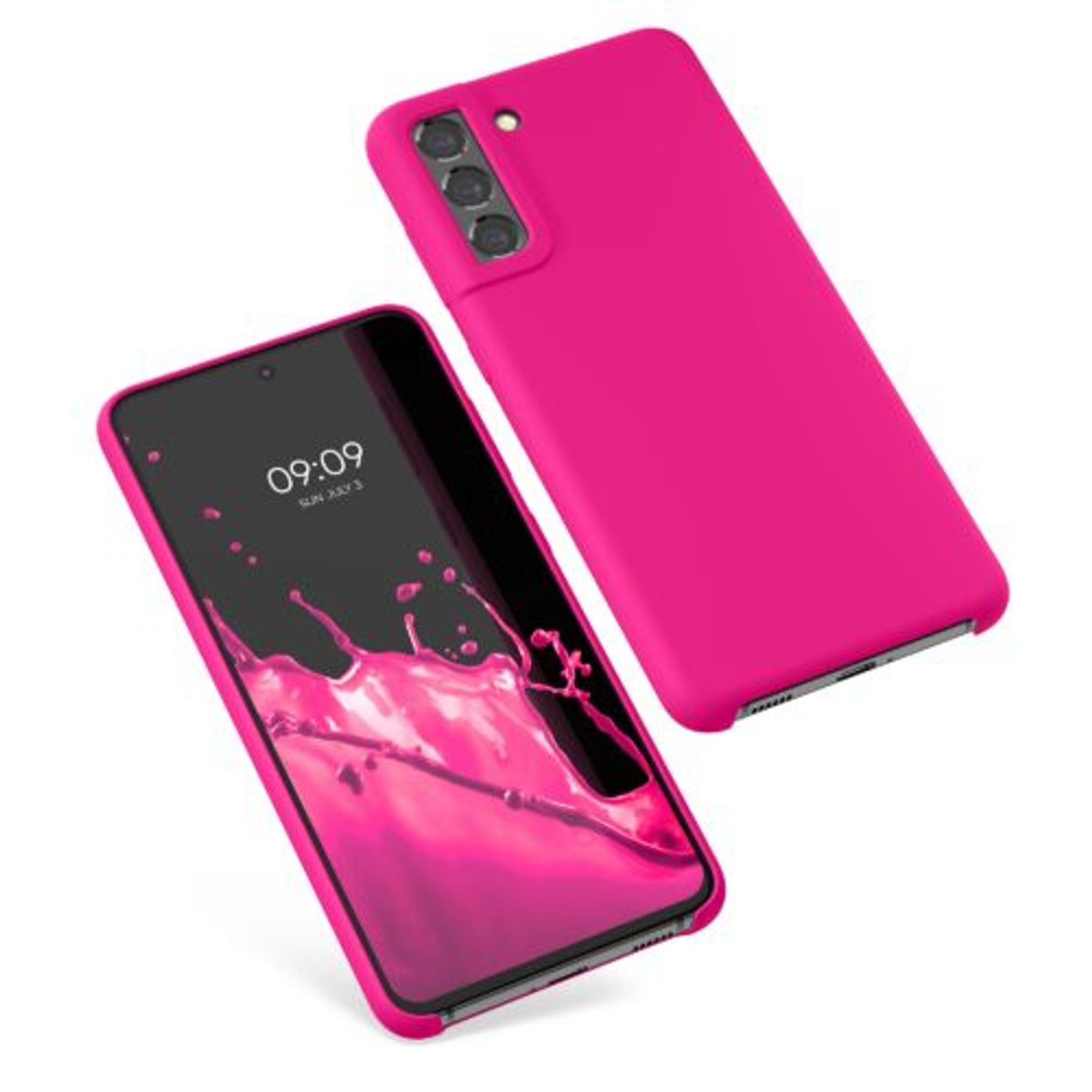 Husa Kwmobile pentru Samsung Galaxy S21 FE, Silicon, Roz, 55487.77 fotografia produsului