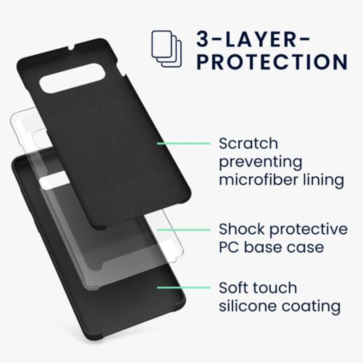 Husa Kwmobile pentru Samsung Galaxy S10 Plus, Silicon, Negru, 49028.01 fotografia produsului View 2 L