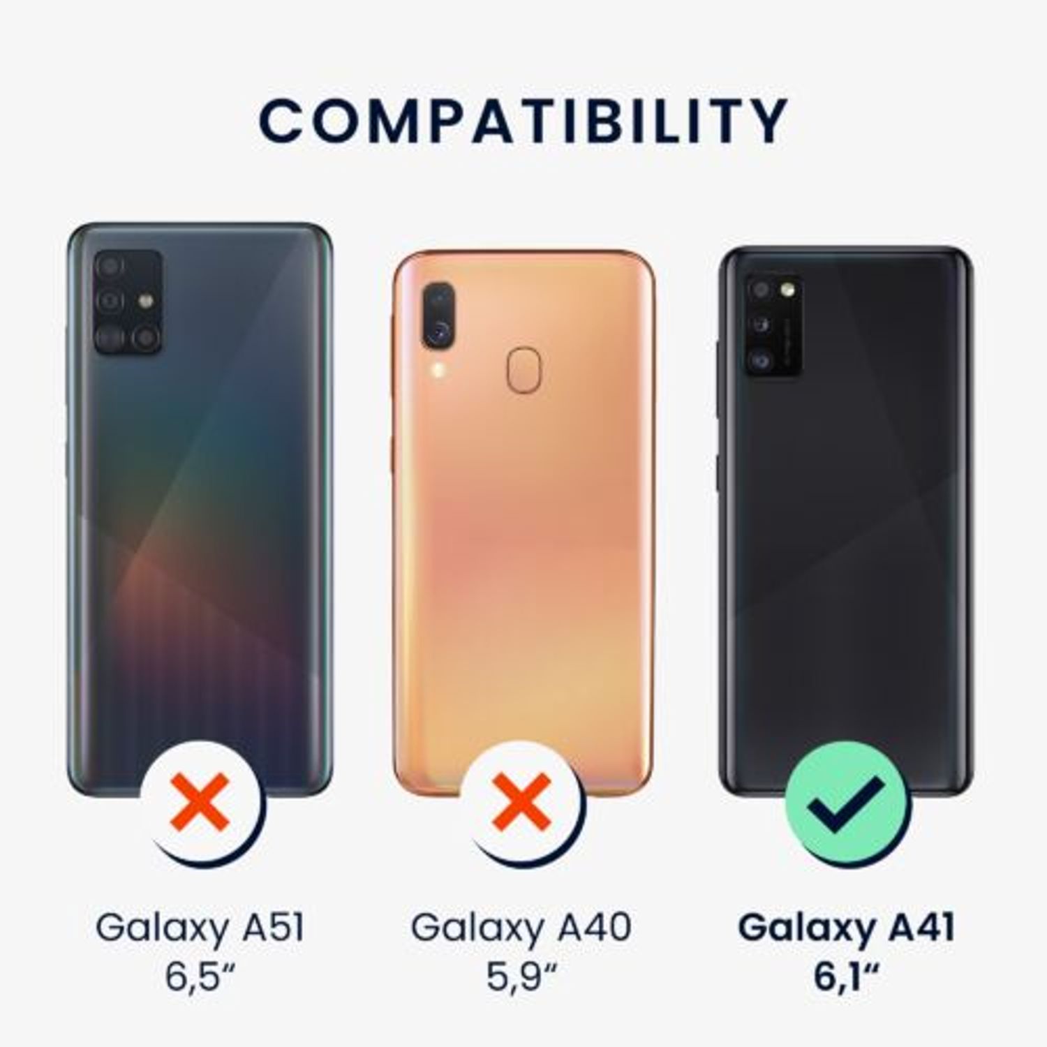 Husa Kwmobile pentru Samsung Galaxy A41, Silicon, Alb, 52301.48 fotografia produsului View 5 L