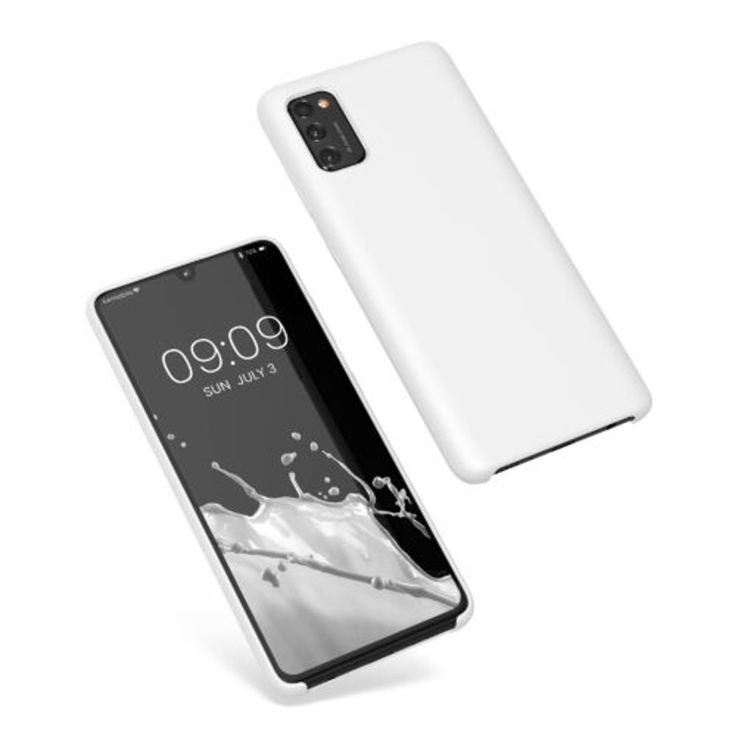 Husa Kwmobile pentru Samsung Galaxy A41, Silicon, Alb, 52301.48 fotografia produsului