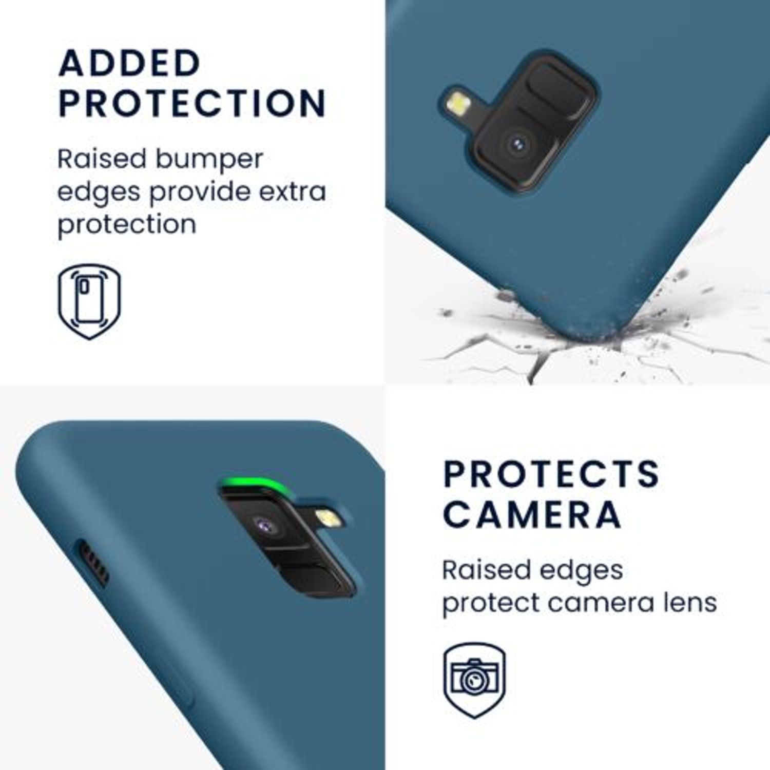 Husa Kwmobile pentru Samsung Galaxy A8 (2018), Silicon, Verde, 46378.57 fotografia produsului View 3 L