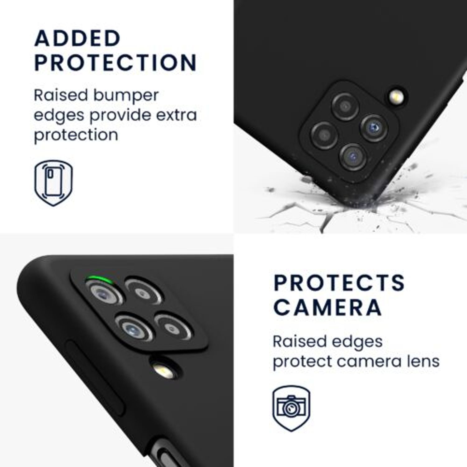 Husa Kwmobile pentru Samsung Galaxy A22, Silicon, Negru, 55500.01 fotografia produsului View 4 L