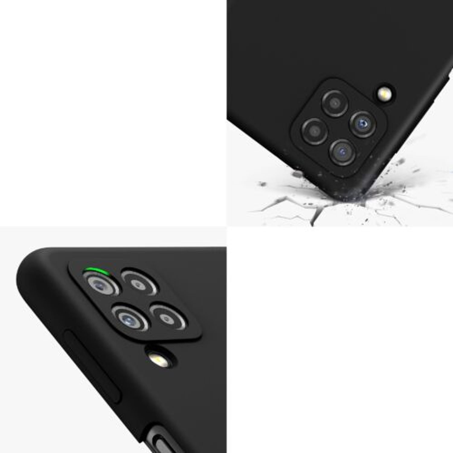 Husa Kwmobile pentru Samsung Galaxy A22, Silicon, Negru, 55500.01 fotografia produsului View 7 L