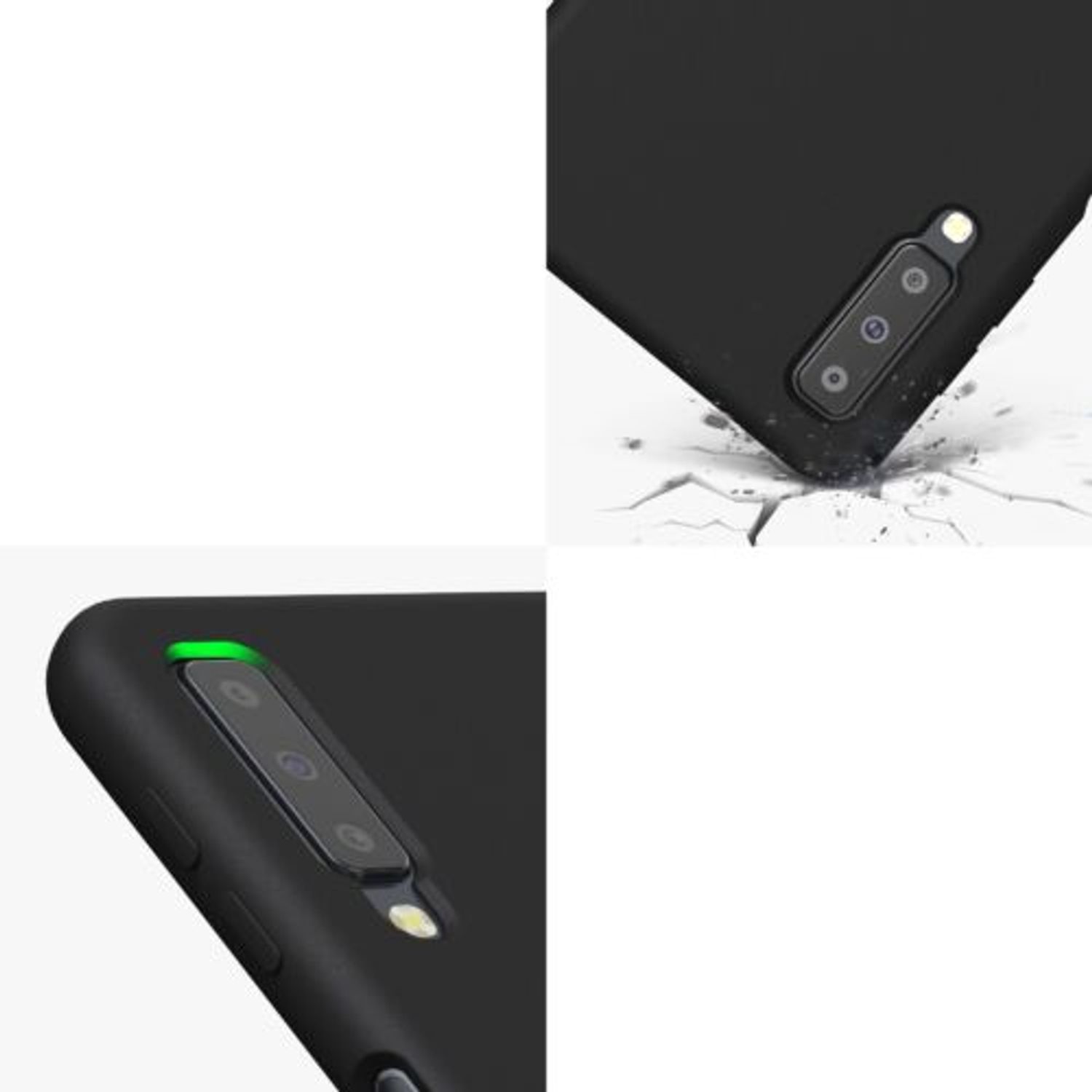 Husa Kwmobile pentru Samsung Galaxy A7 (2018), Silicon, Negru, 47730.01 fotografia produsului View 7 L