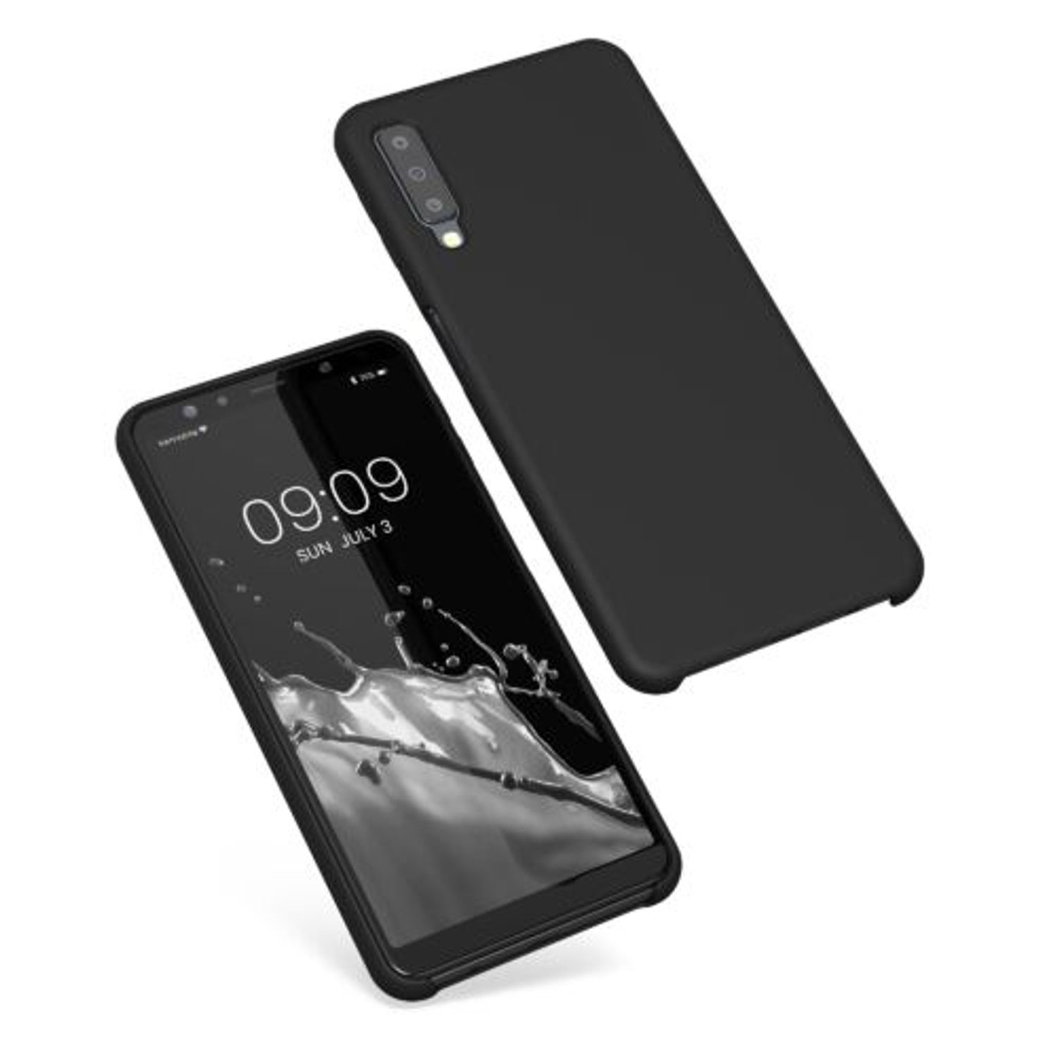 Husa Kwmobile pentru Samsung Galaxy A7 (2018), Silicon, Negru, 47730.01 fotografia produsului