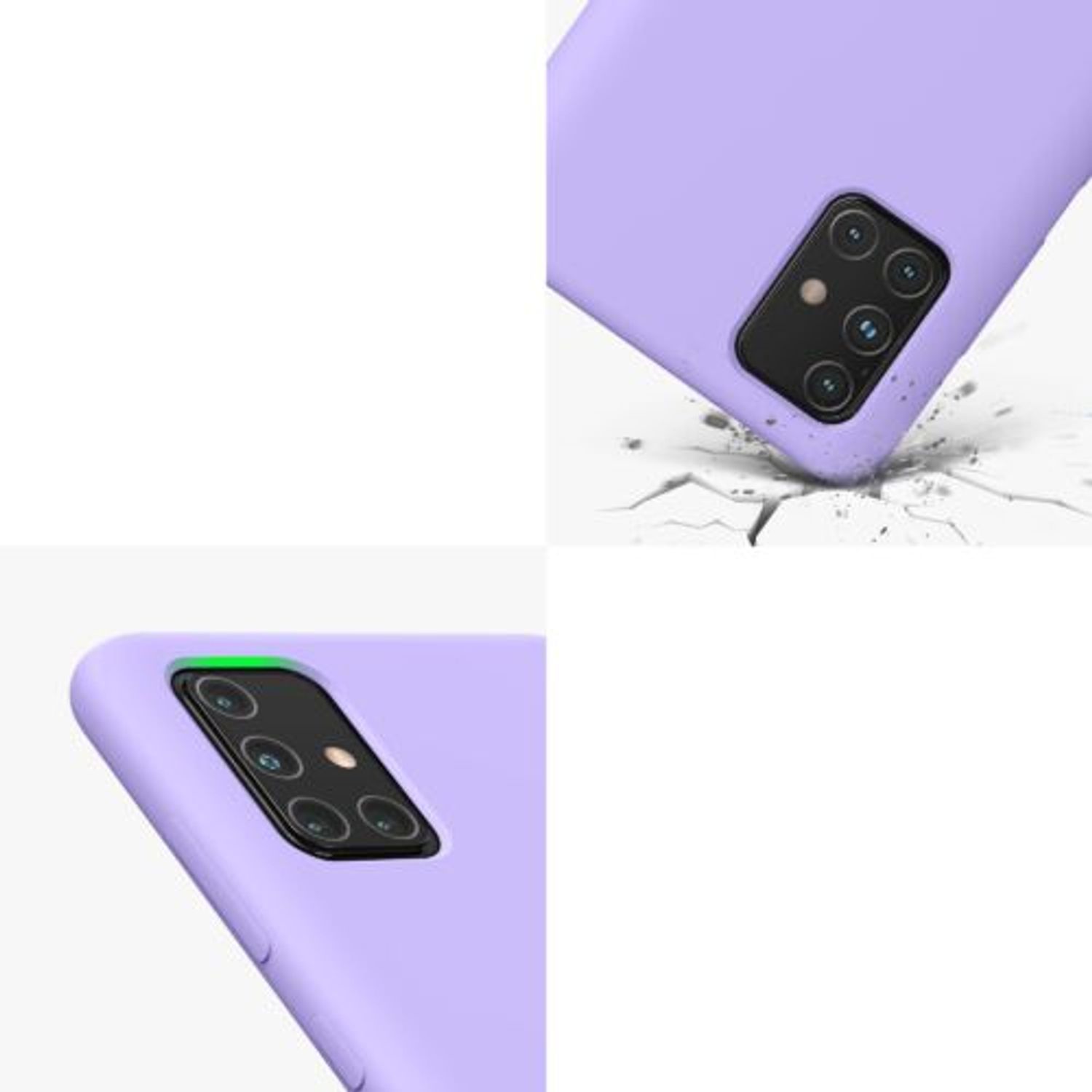 Husa Kwmobile pentru Samsung Galaxy A71, Silicon, Mov, 51209.222 fotografia produsului View 7 L