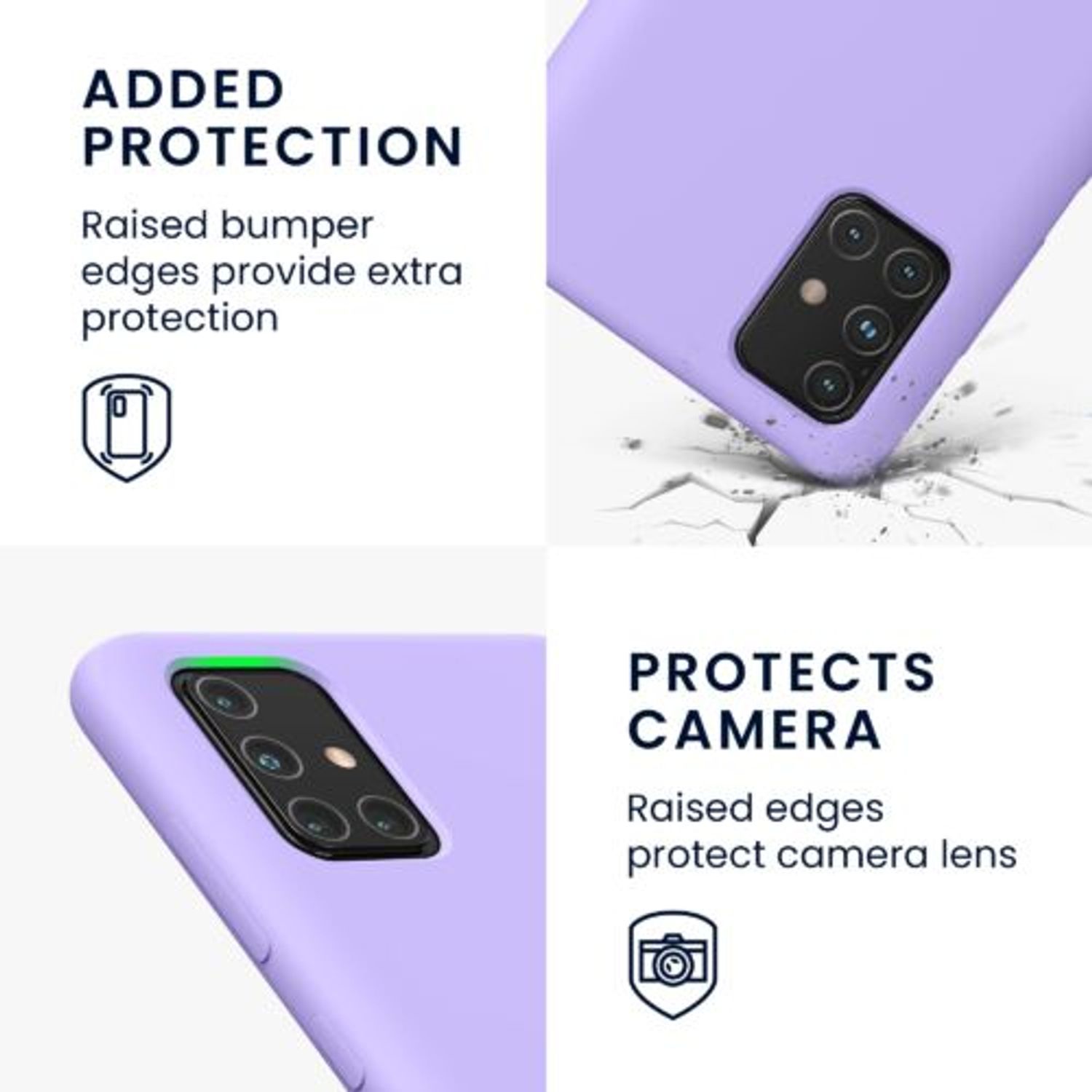 Husa Kwmobile pentru Samsung Galaxy A71, Silicon, Mov, 51209.222 fotografia produsului View 3 L