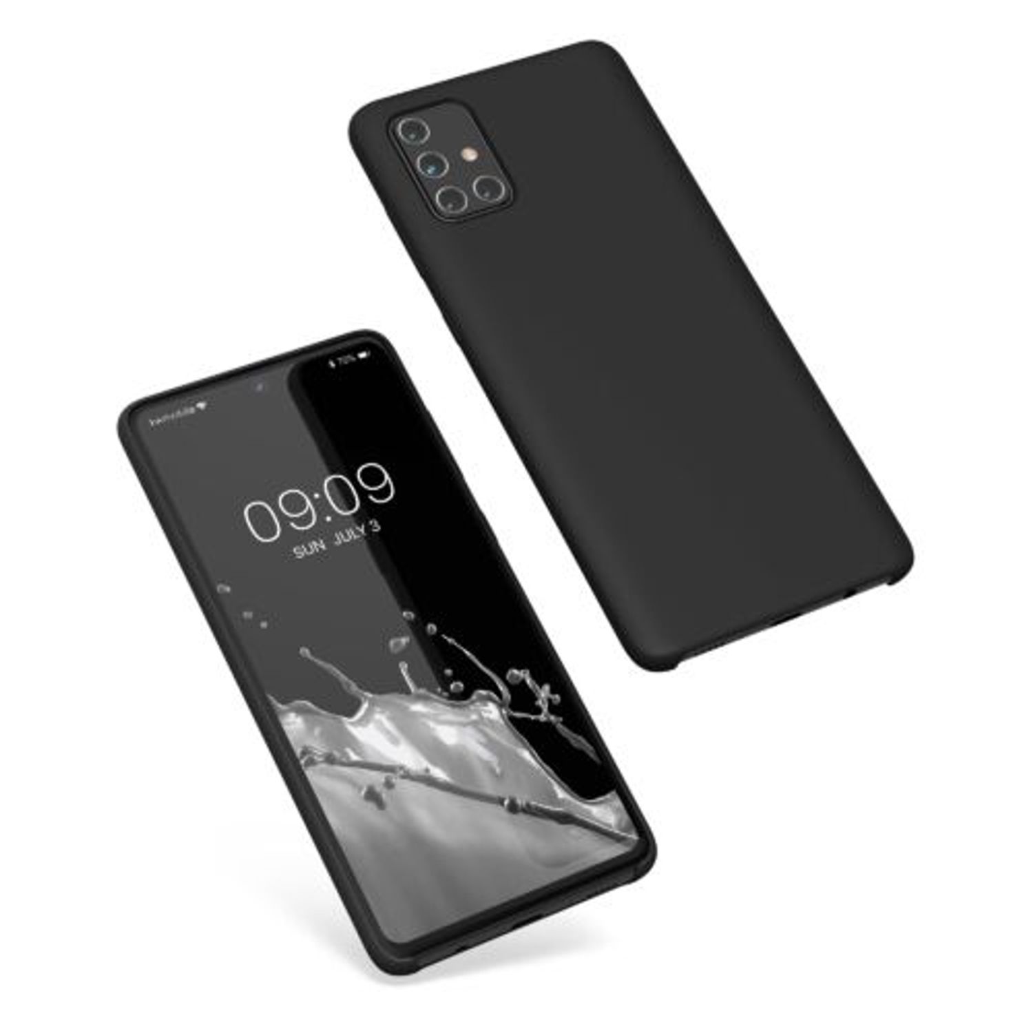 Husa Kwmobile pentru Samsung Galaxy A71, Silicon, Negru, 51209.01 fotografia produsului