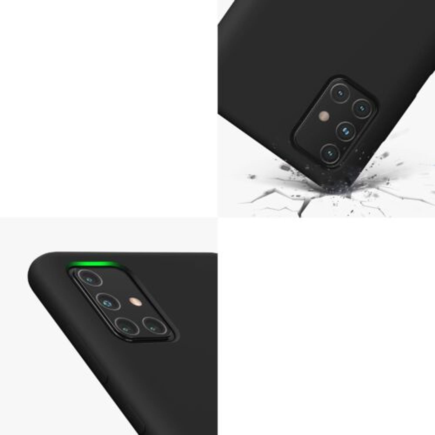 Husa Kwmobile pentru Samsung Galaxy A71, Silicon, Negru, 51209.01 fotografia produsului View 8 L