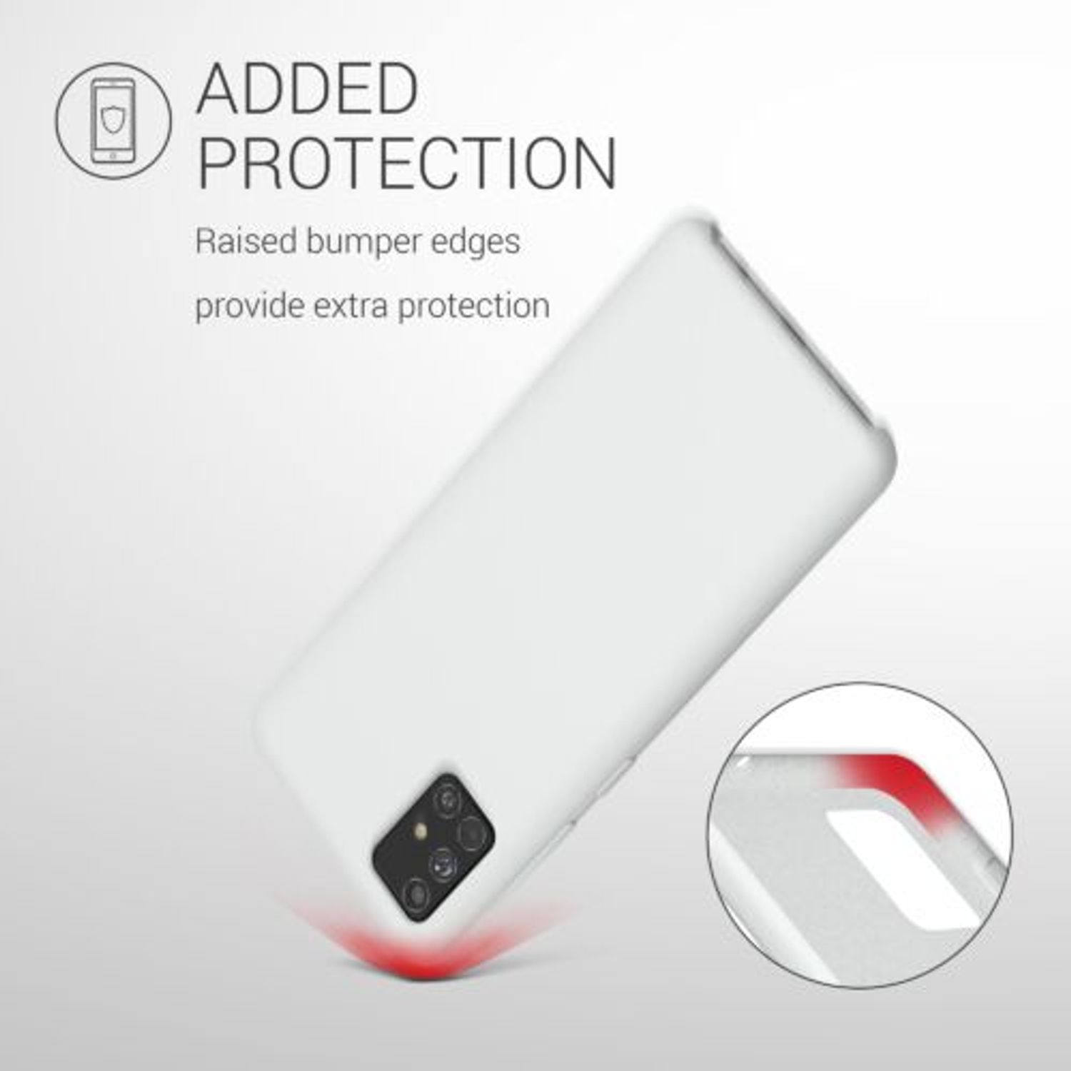 Husa Kwmobile pentru Samsung Galaxy A51, Silicon, Alb, 51197.48 fotografia produsului View 5 L
