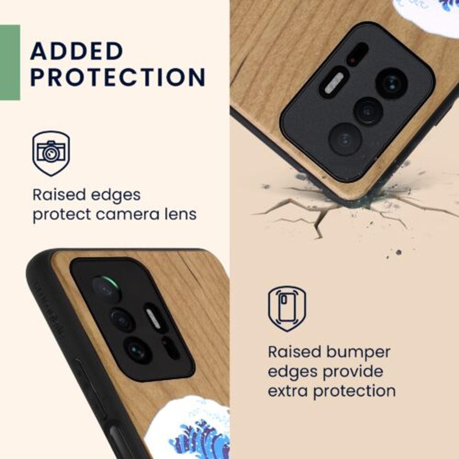 Husa Kwmobile pentru Xiaomi 11T/11T Pro, Lemn, Multicolor, 56795.05 fotografia produsului View 3 L