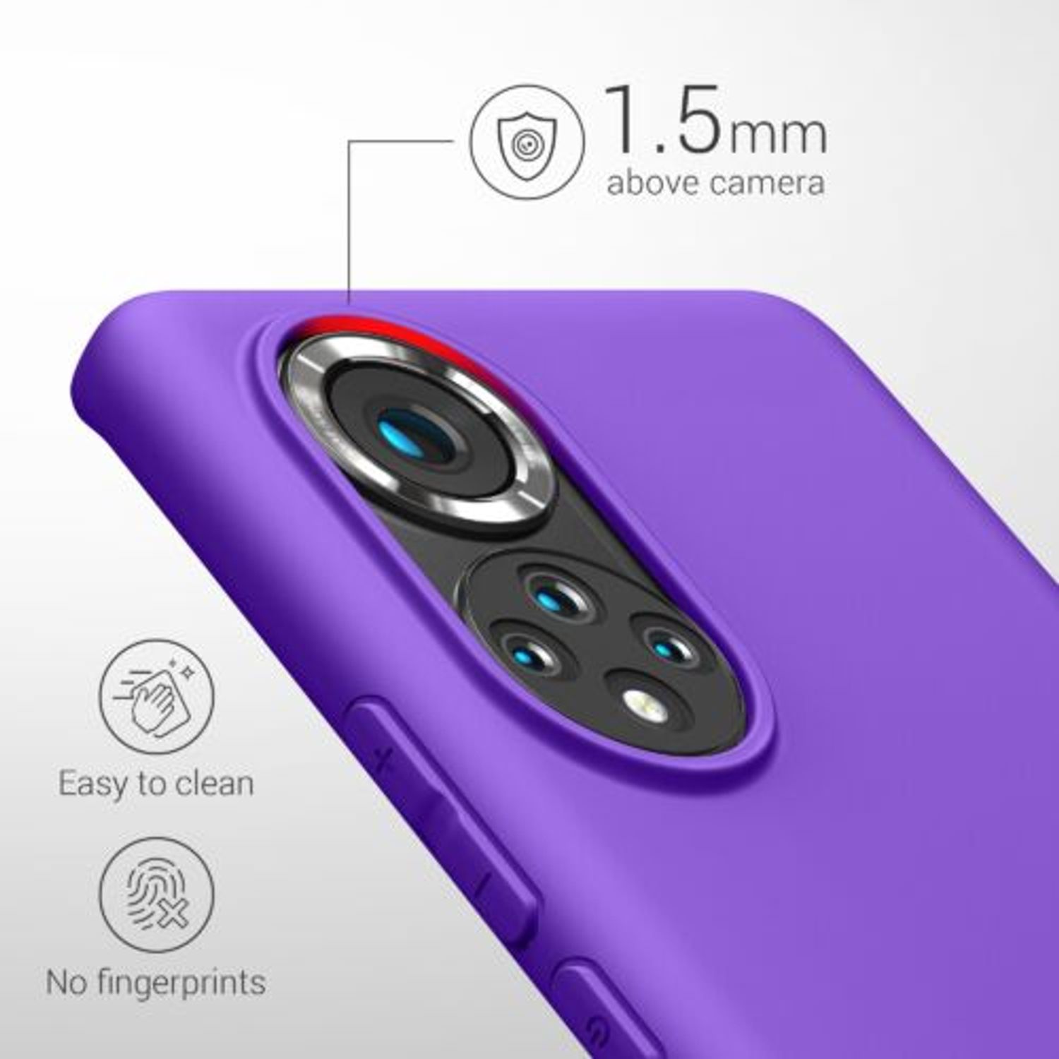 Husa Kwmobile pentru Honor 50, Silicon, Mov, 55409.221 fotografia produsului View 3 L