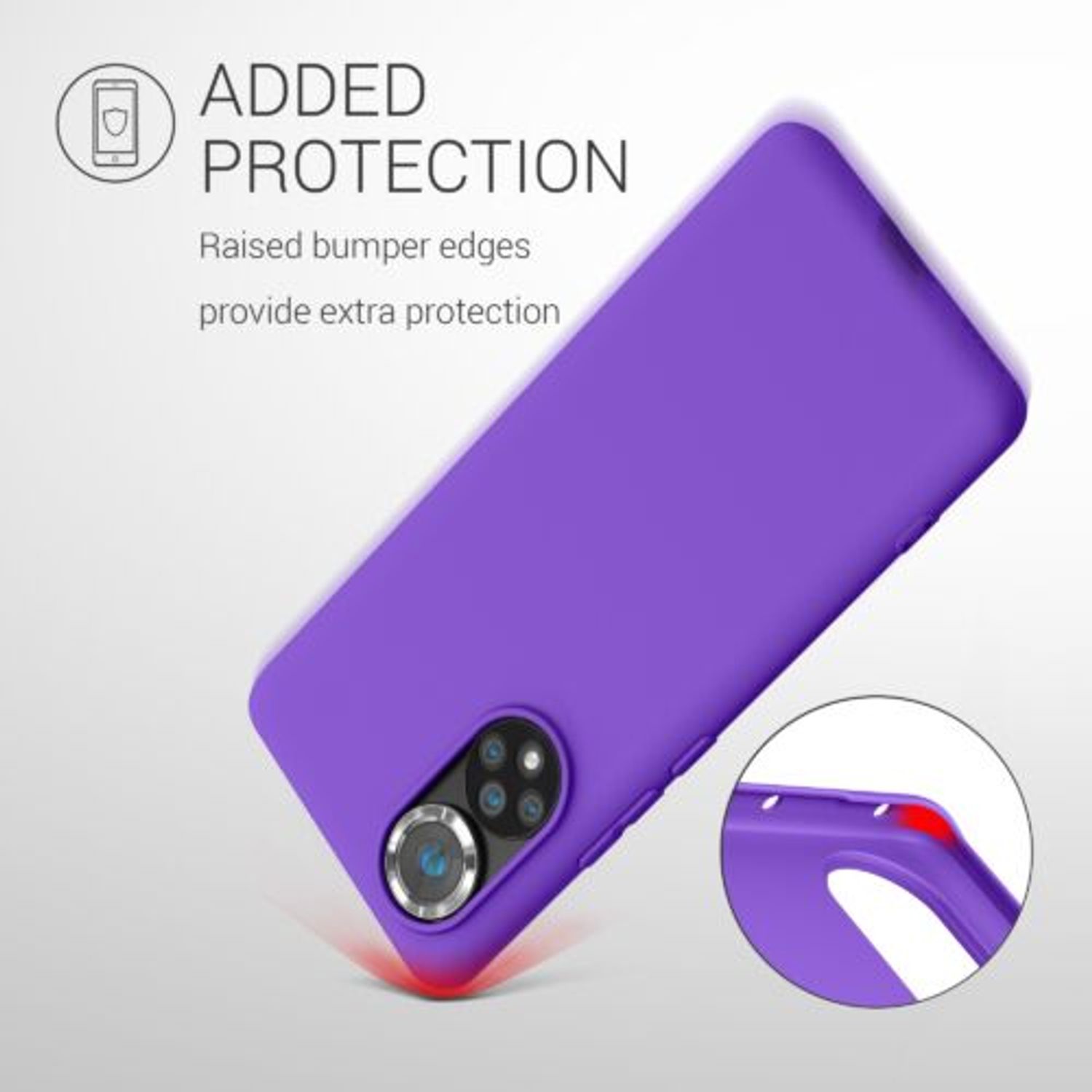 Husa Kwmobile pentru Honor 50, Silicon, Mov, 55409.221 fotografia produsului View 4 L