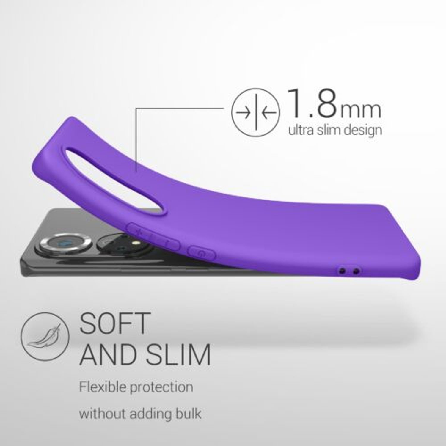 Husa Kwmobile pentru Honor 50, Silicon, Mov, 55409.221 fotografia produsului View 2 L