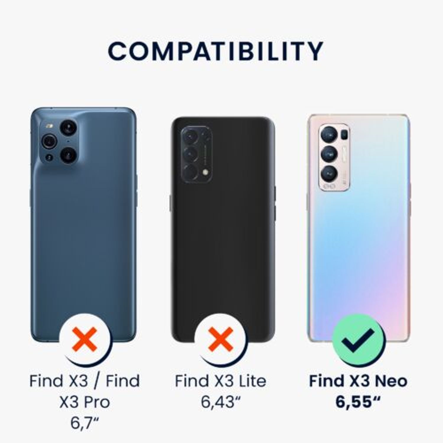 Husa Kwmobile pentru OPPO Find X3 Neo, Silicon, Negru, 57332.01 fotografia produsului View 5 L