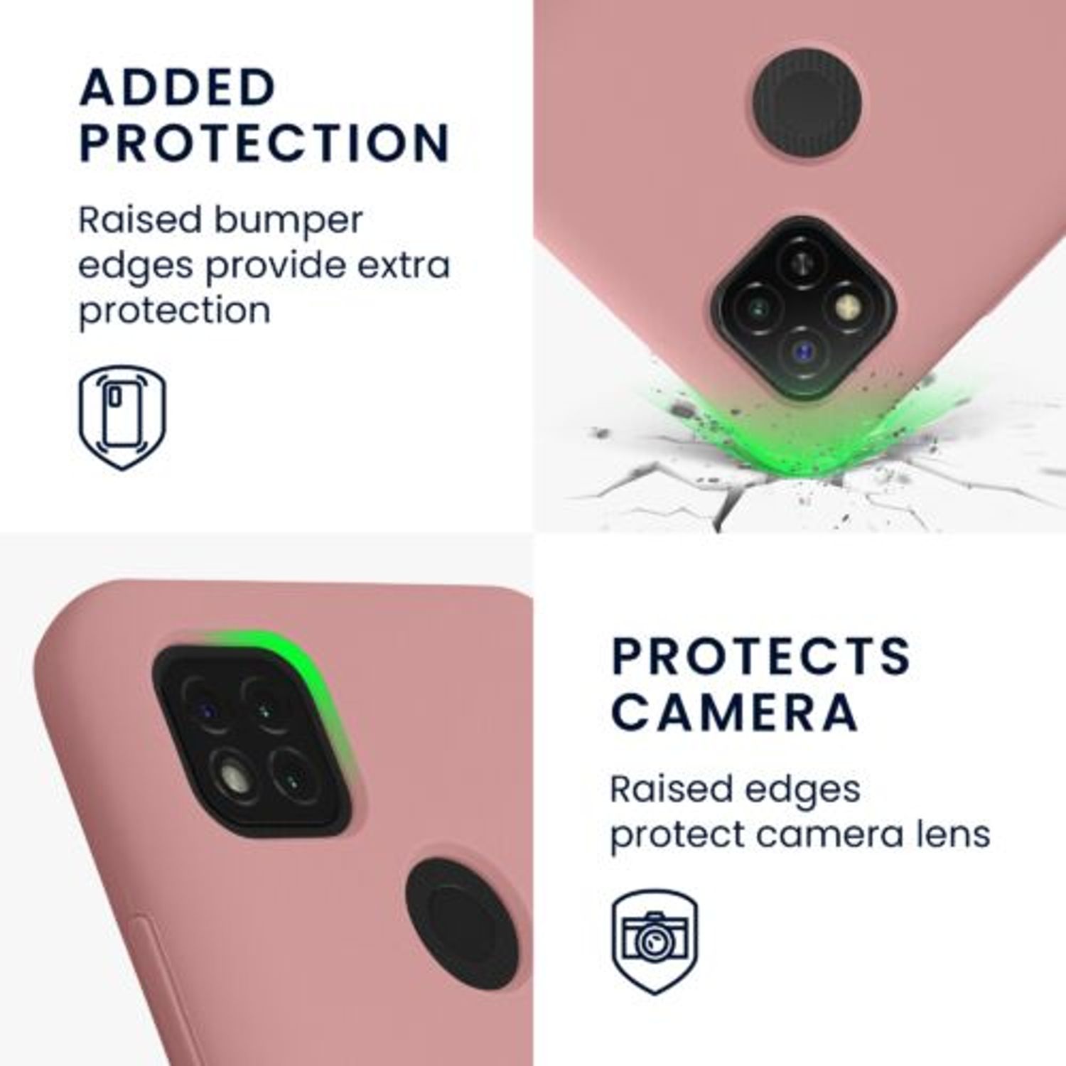 Husa Kwmobile pentru Xiaomi Redmi 9C, Silicon, Roz, 57338.193 fotografia produsului View 4 L