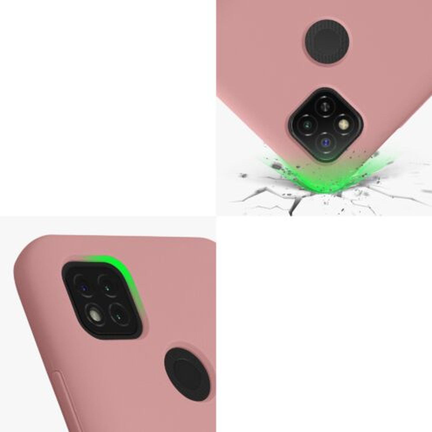 Husa Kwmobile pentru Xiaomi Redmi 9C, Silicon, Roz, 57338.193 fotografia produsului View 8 L