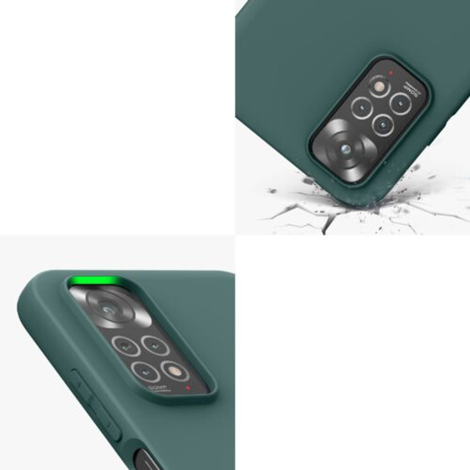 Husa Kwmobile pentru Xiaomi Redmi Note 11/Redmi Note 11s, Silicon, Verde, 57368.169 fotografia produsului View 7 L