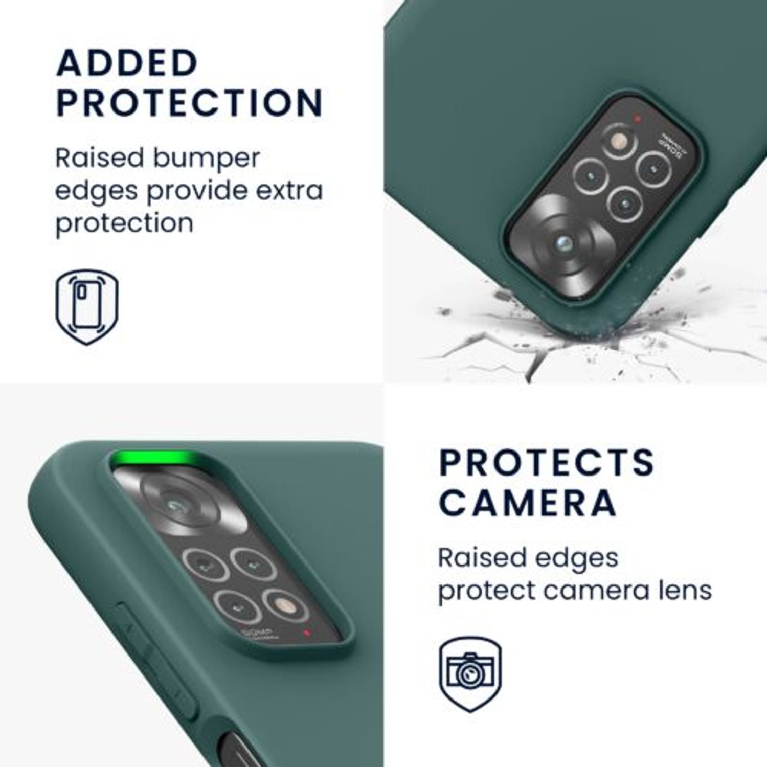 Husa Kwmobile pentru Xiaomi Redmi Note 11/Redmi Note 11s, Silicon, Verde, 57368.169 fotografia produsului View 3 L