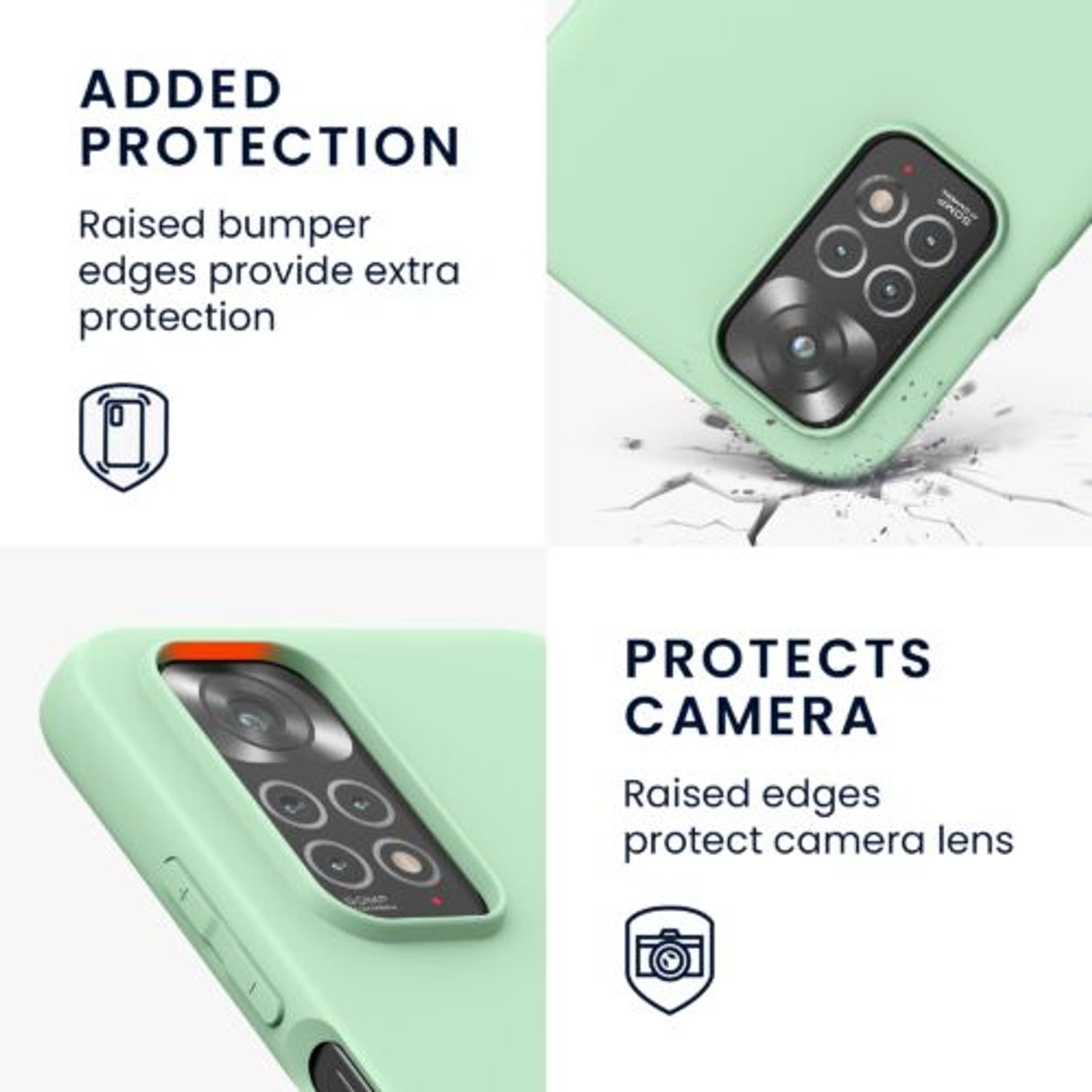 Husa Kwmobile pentru Xiaomi Redmi Note 11/Redmi Note 11s, Silicon, Verde, 57368.50 fotografia produsului View 3 L