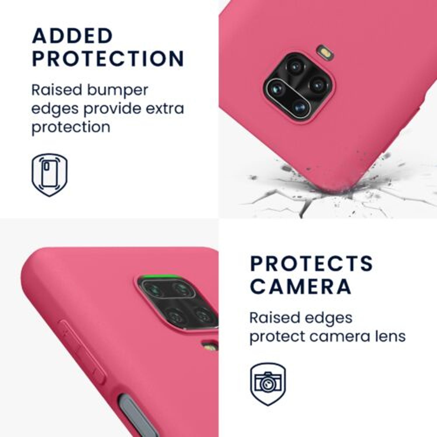 Husa Kwmobile pentru Xiaomi Redmi Note 9S/Redmi Note 9 Pro/Redmi Note 9 Pro Max, Silicon, Roz, 52140.238 fotografia produsului View 3 L