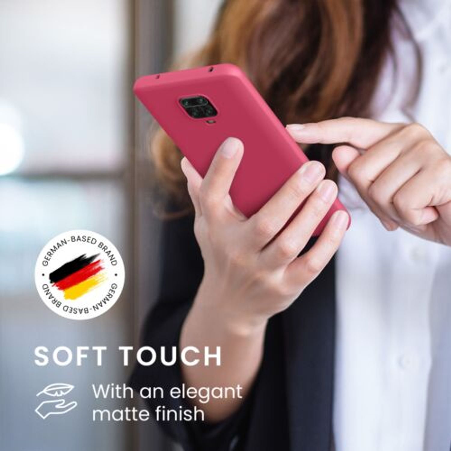 Husa Kwmobile pentru Xiaomi Redmi Note 9S/Redmi Note 9 Pro/Redmi Note 9 Pro Max, Silicon, Roz, 52140.238 fotografia produsului View 4 L