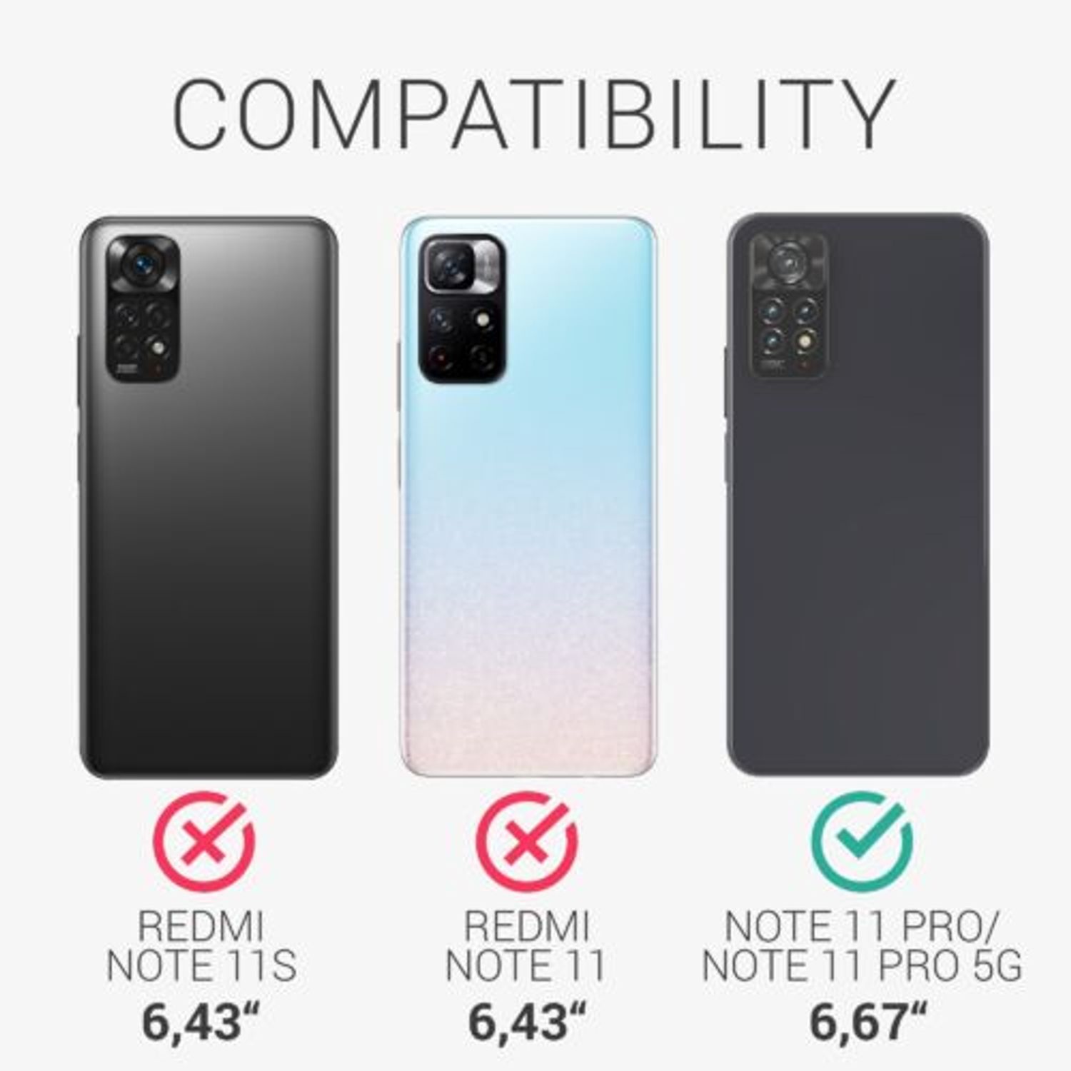 Husa Kwmobile pentru Xiaomi Redmi Note 11 Pro/Redmi Note 11 Pro 5G, Silicon, Multicolor, 57379.01 fotografia produsului View 5 L