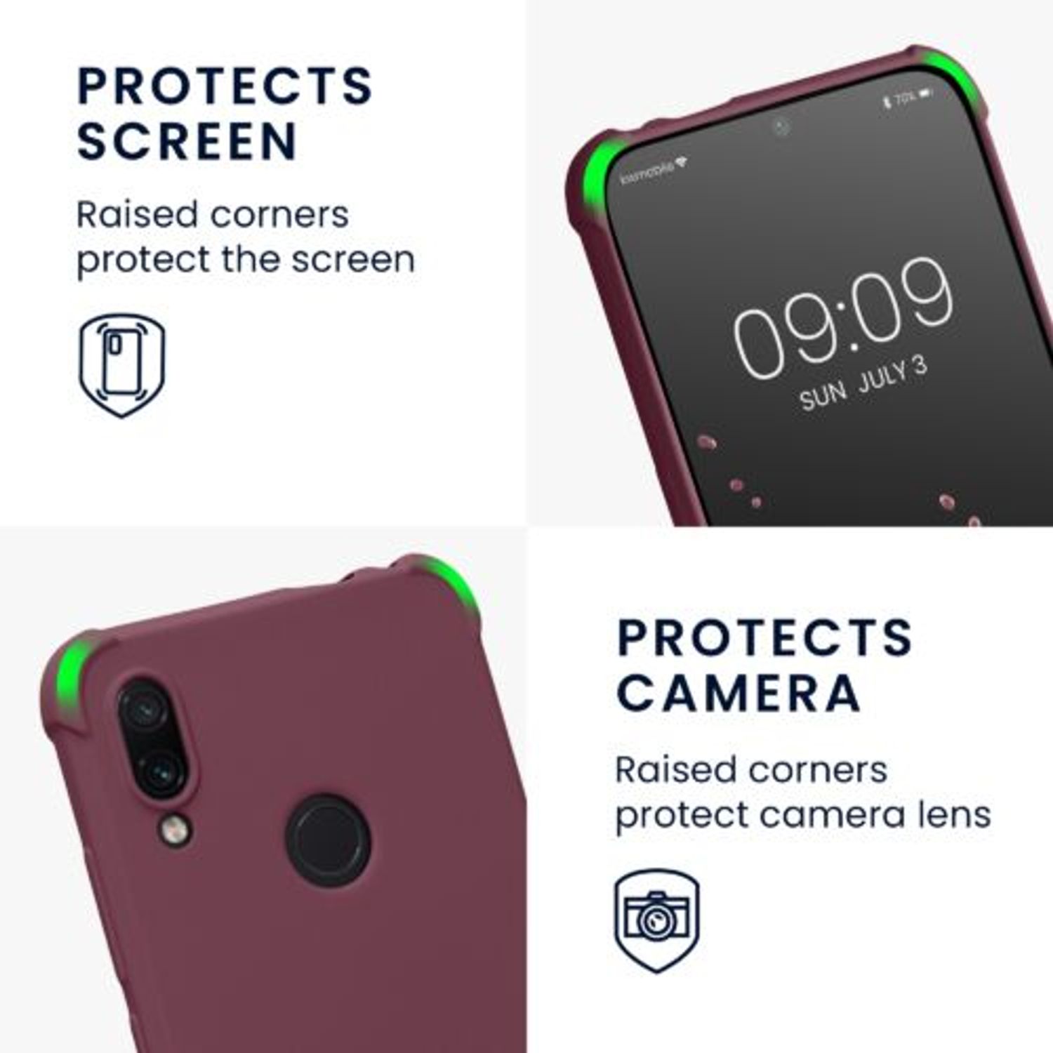 Husa Kwmobile pentru Xiaomi Redmi Note 7/Redmi Note 7 Pro, Silicon, Violet, 49965.187 fotografia produsului View 3 L