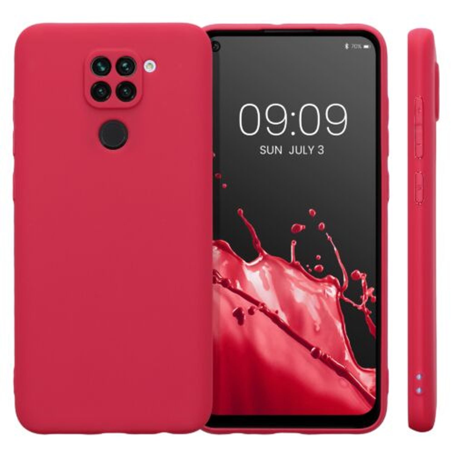 Husa Kwmobile pentru Xiaomi Redmi Note 9, Silicon, Rosu, 52437.229 fotografia produsului