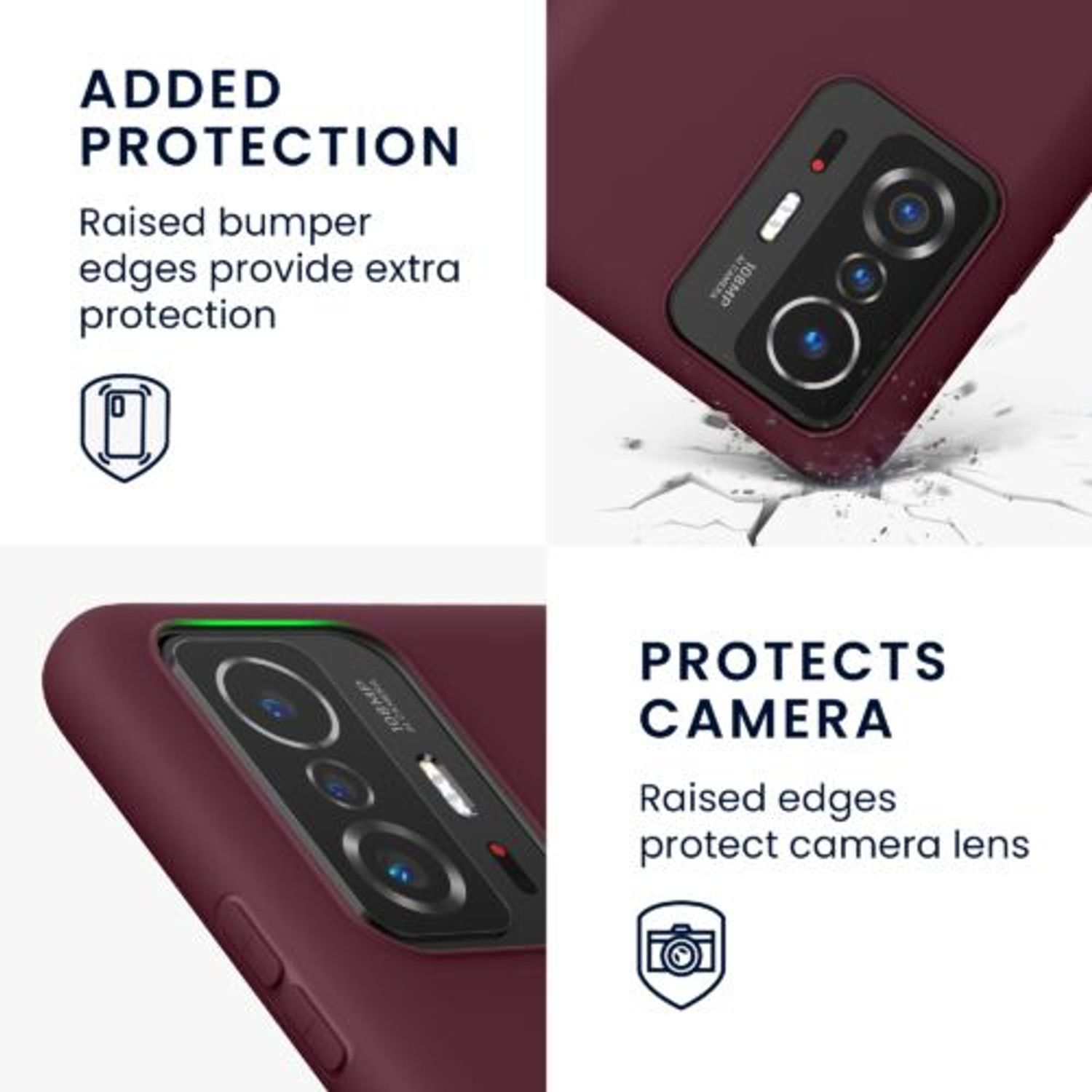 Husa Kwmobile pentru Xiaomi 11T/11T Pro, Silicon, Violet, 56245.190 fotografia produsului View 3 L