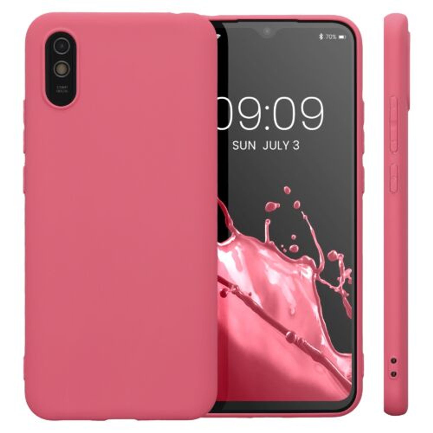 Husa Kwmobile pentru Xiaomi Redmi 9A/Redmi 9AT, Silicon, Roz, 52847.238 fotografia produsului