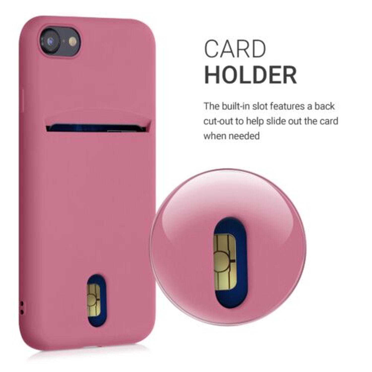 Husa pentru iPhone 8/iPhone 7/iPhone SE 2, Silicon, Roz, 49100.167 fotografia produsului View 4 L