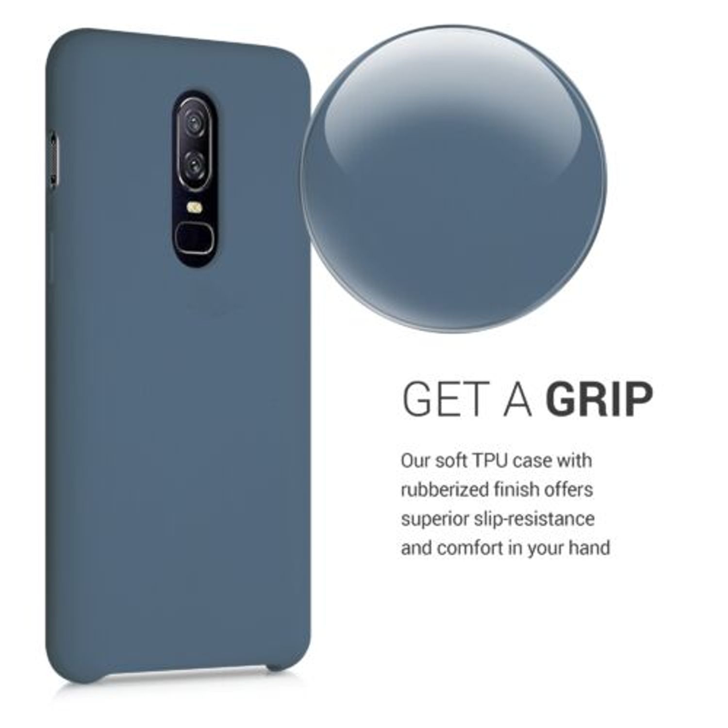 Husa pentru OnePlus 6, Silicon, Albastru, 46122.202 fotografia produsului View 4 L