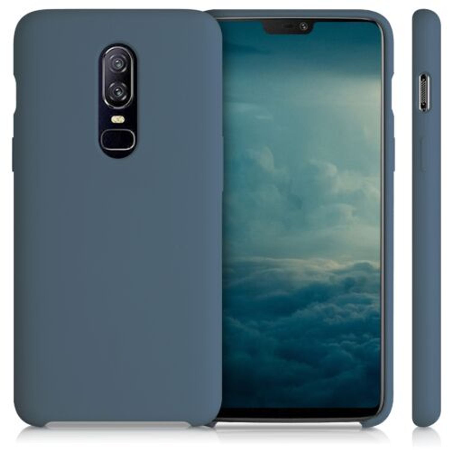 Husa pentru OnePlus 6, Silicon, Albastru, 46122.202 fotografia produsului View 2 L