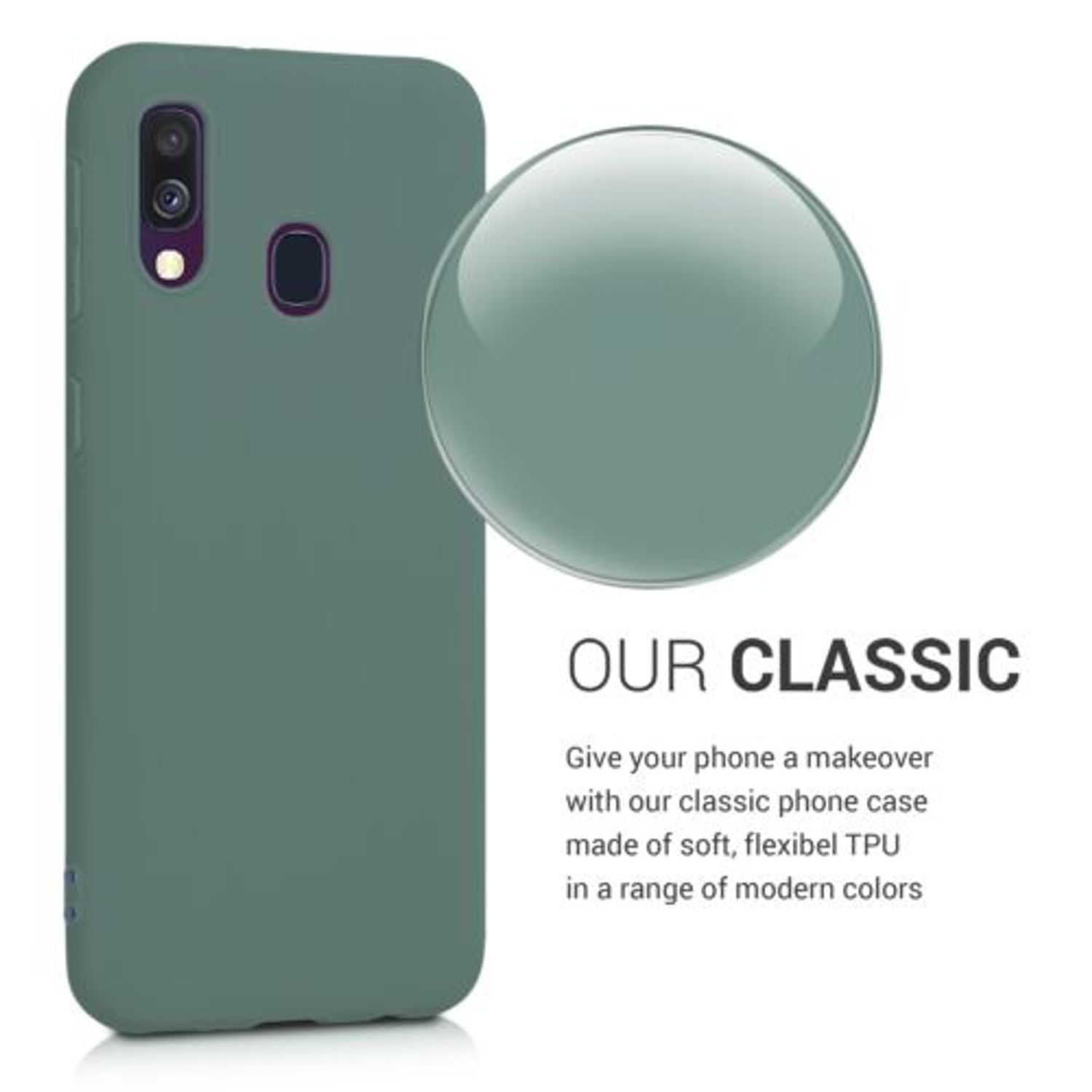 Husa pentru Samsung Galaxy A40, Silicon, Verde, 48547.166 fotografia produsului View 4 L