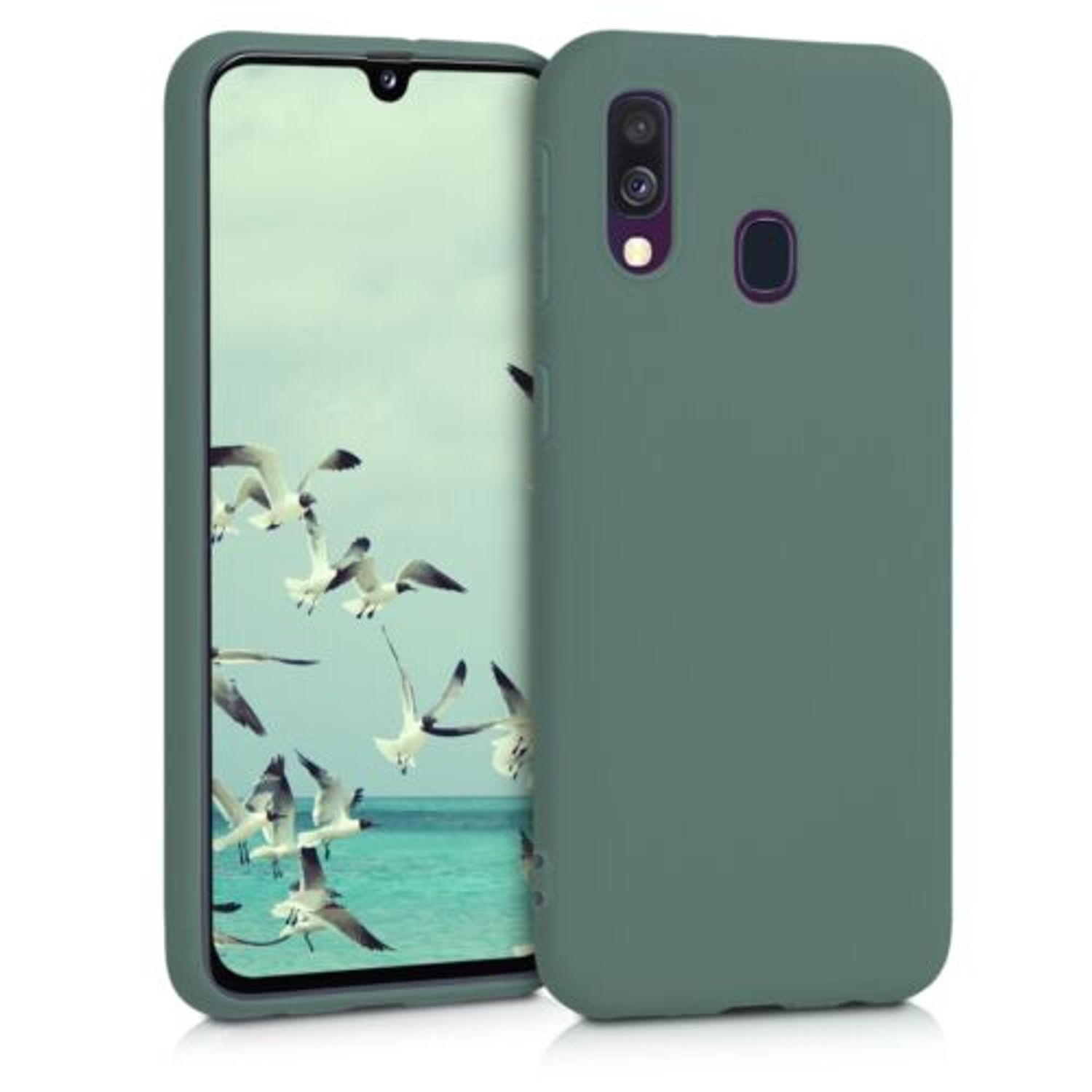 Husa pentru Samsung Galaxy A40, Silicon, Verde, 48547.166 fotografia produsului