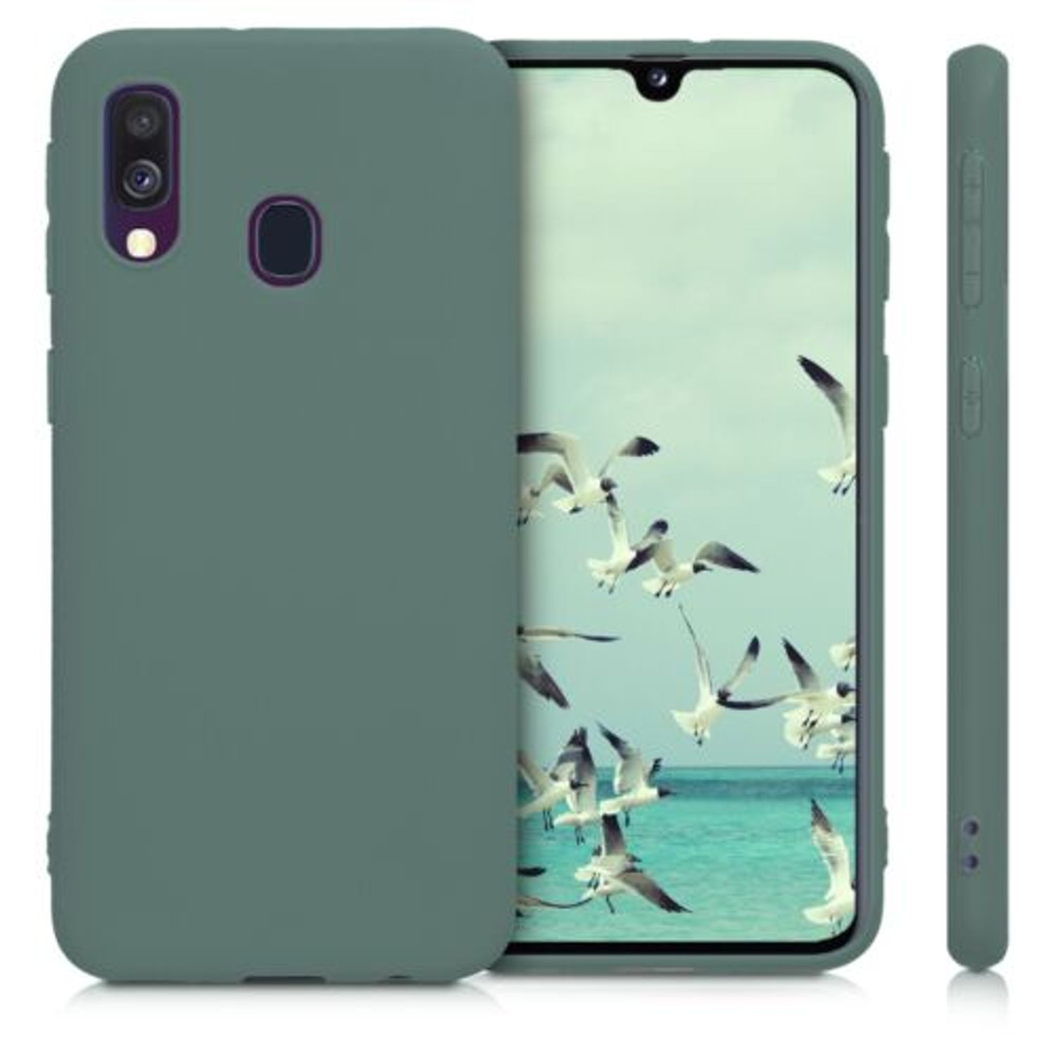 Husa pentru Samsung Galaxy A40, Silicon, Verde, 48547.166 fotografia produsului View 2 L