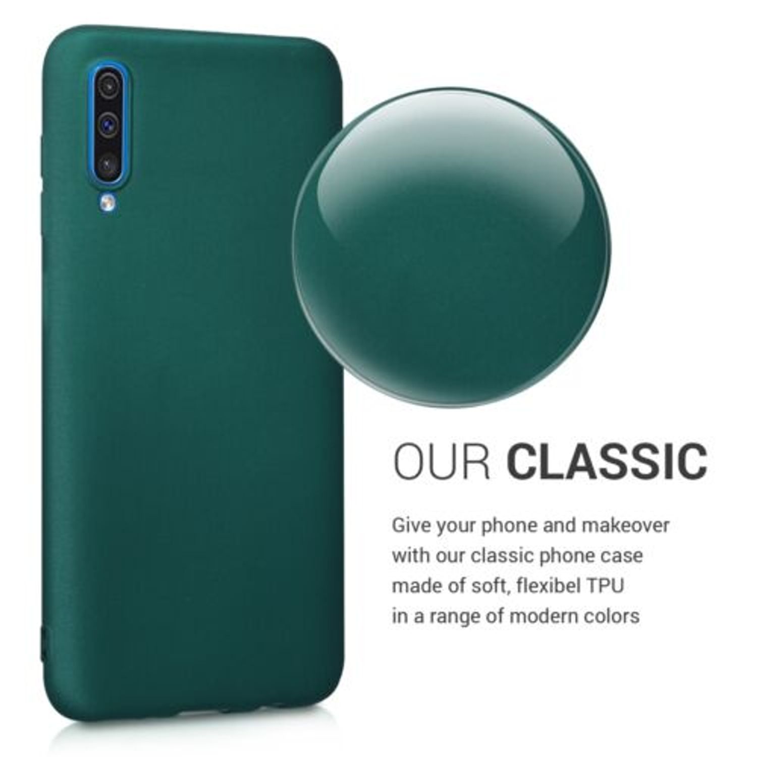 Husa pentru Samsung Galaxy A50, Silicon, Verde, 48056.170 fotografia produsului View 4 L