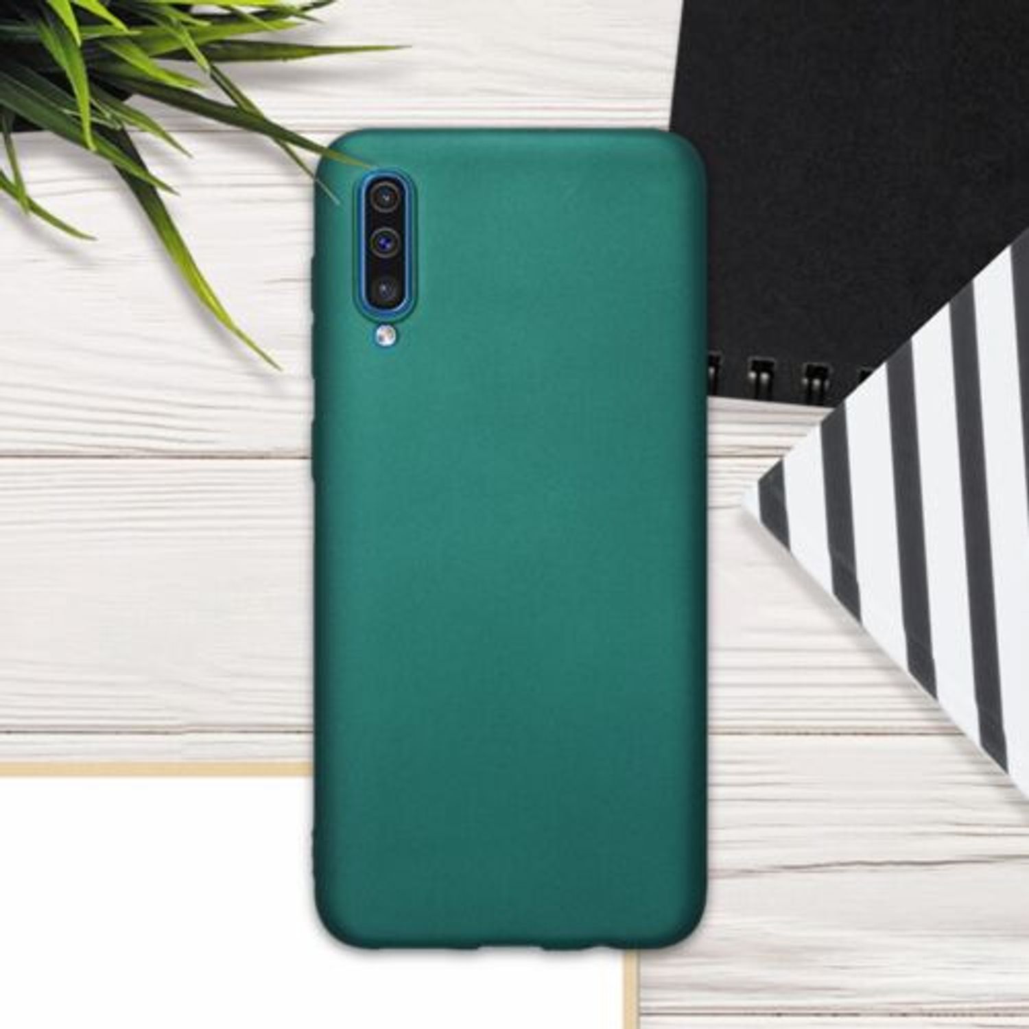 Husa pentru Samsung Galaxy A50, Silicon, Verde, 48056.170 fotografia produsului View 3 L