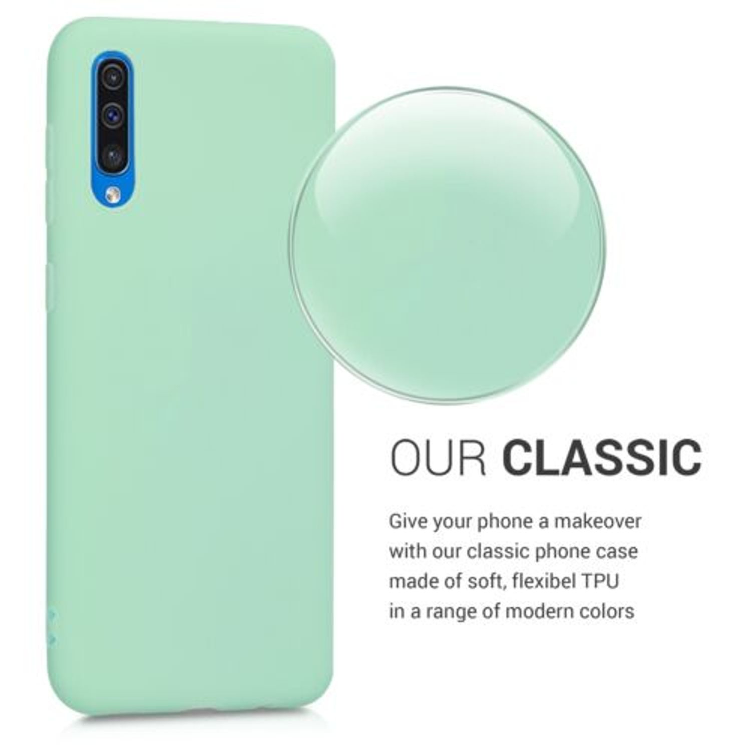 Husa pentru Samsung Galaxy A50, Silicon, Verde, 48054.50 fotografia produsului View 4 L