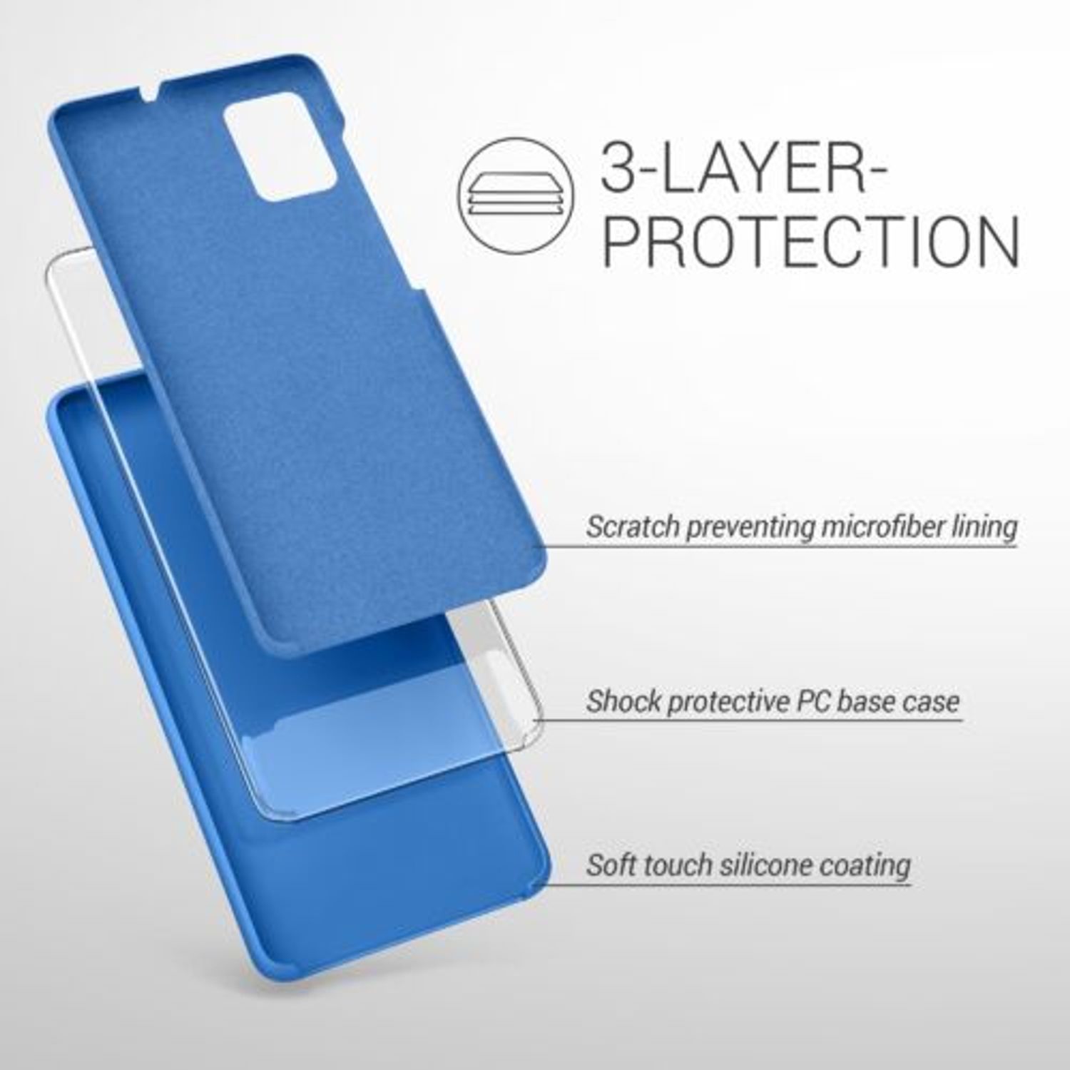 Husa pentru Samsung Galaxy A51, Silicon, Albastru, 51197.189 fotografia produsului View 3 L