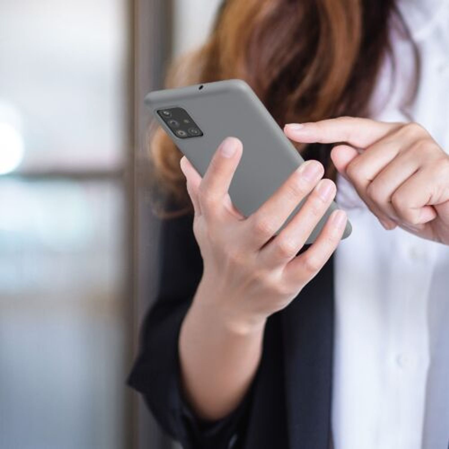 Husa pentru Samsung Galaxy A51, Silicon, Gri, 51196.155 fotografia produsului View 5 L