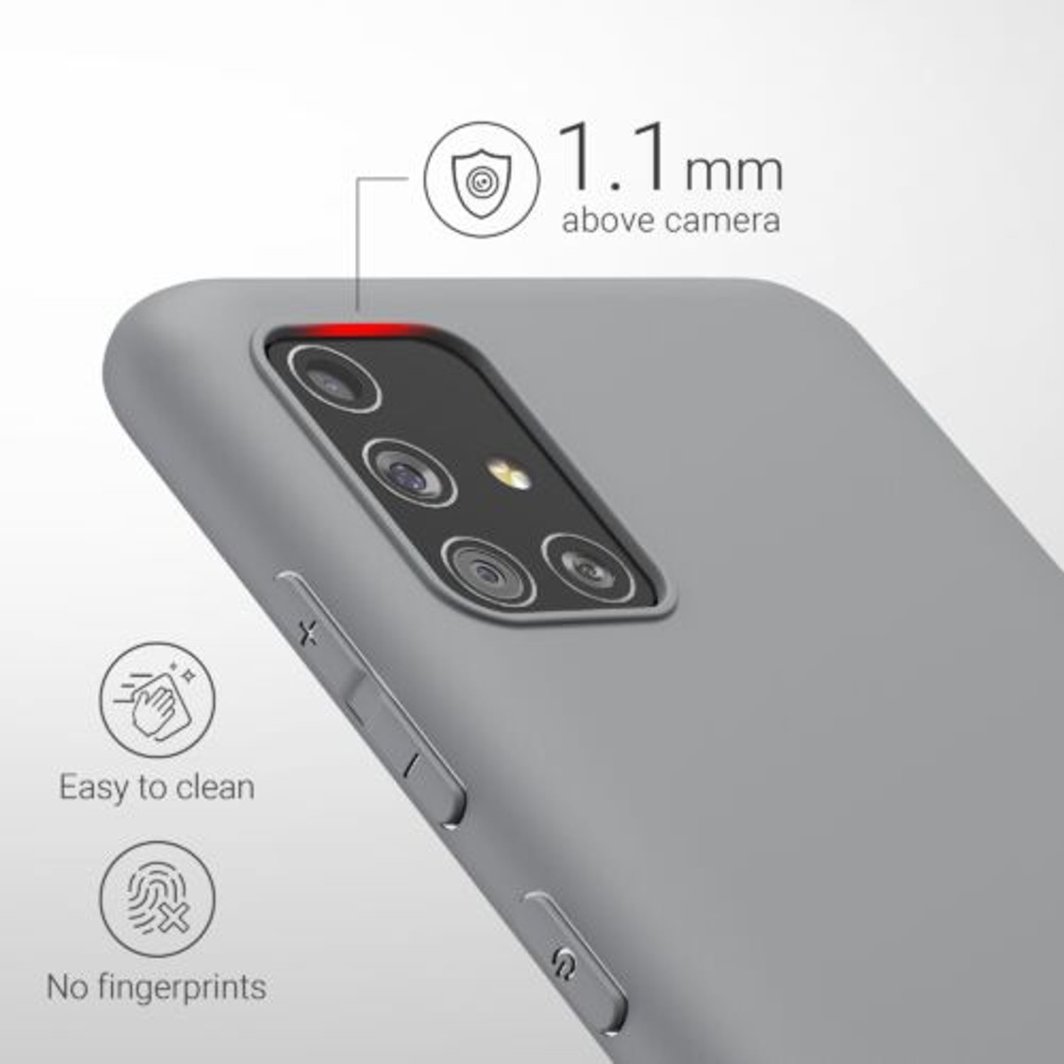 Husa pentru Samsung Galaxy A51, Silicon, Gri, 51196.155 fotografia produsului View 4 L