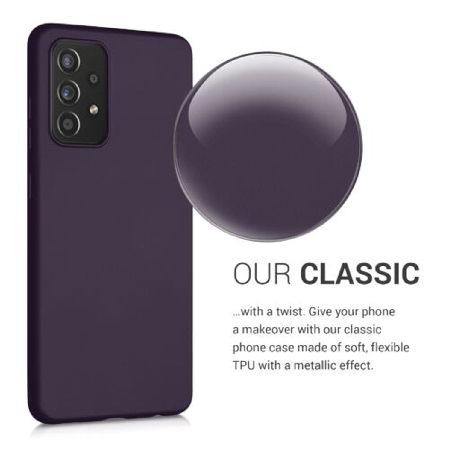 Husa pentru Samsung Galaxy A52, Silicon, Mov, 54351.115 fotografia produsului View 4 L