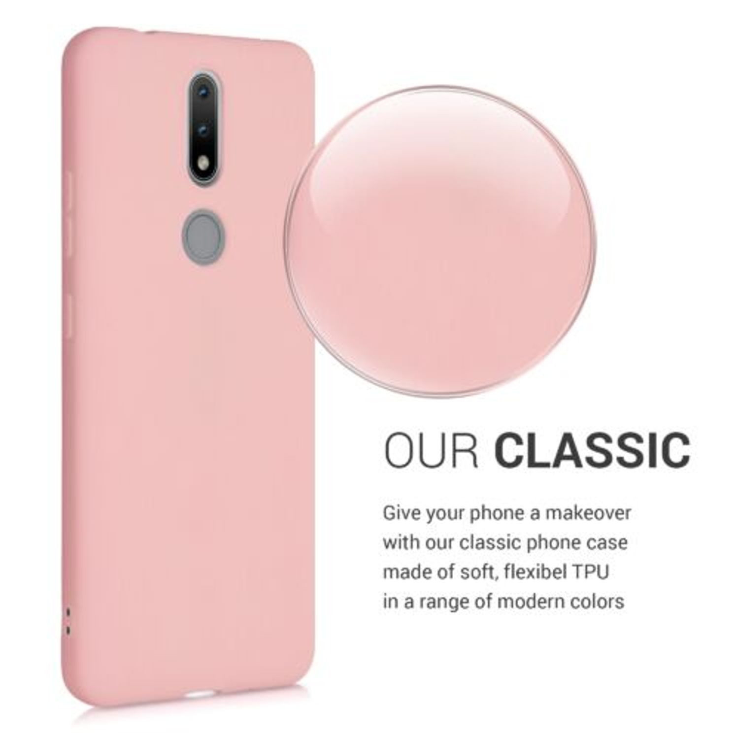 Husa pentru Nokia 2.4, Silicon, Rose Gold, 53496.89 fotografia produsului View 13 L