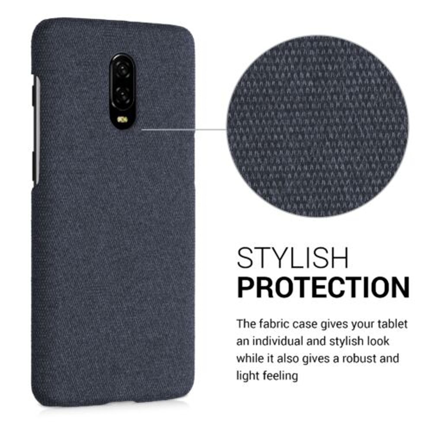 Husa pentru OnePlus 6T, Textil, Albastru, 55763.17 fotografia produsului View 4 L