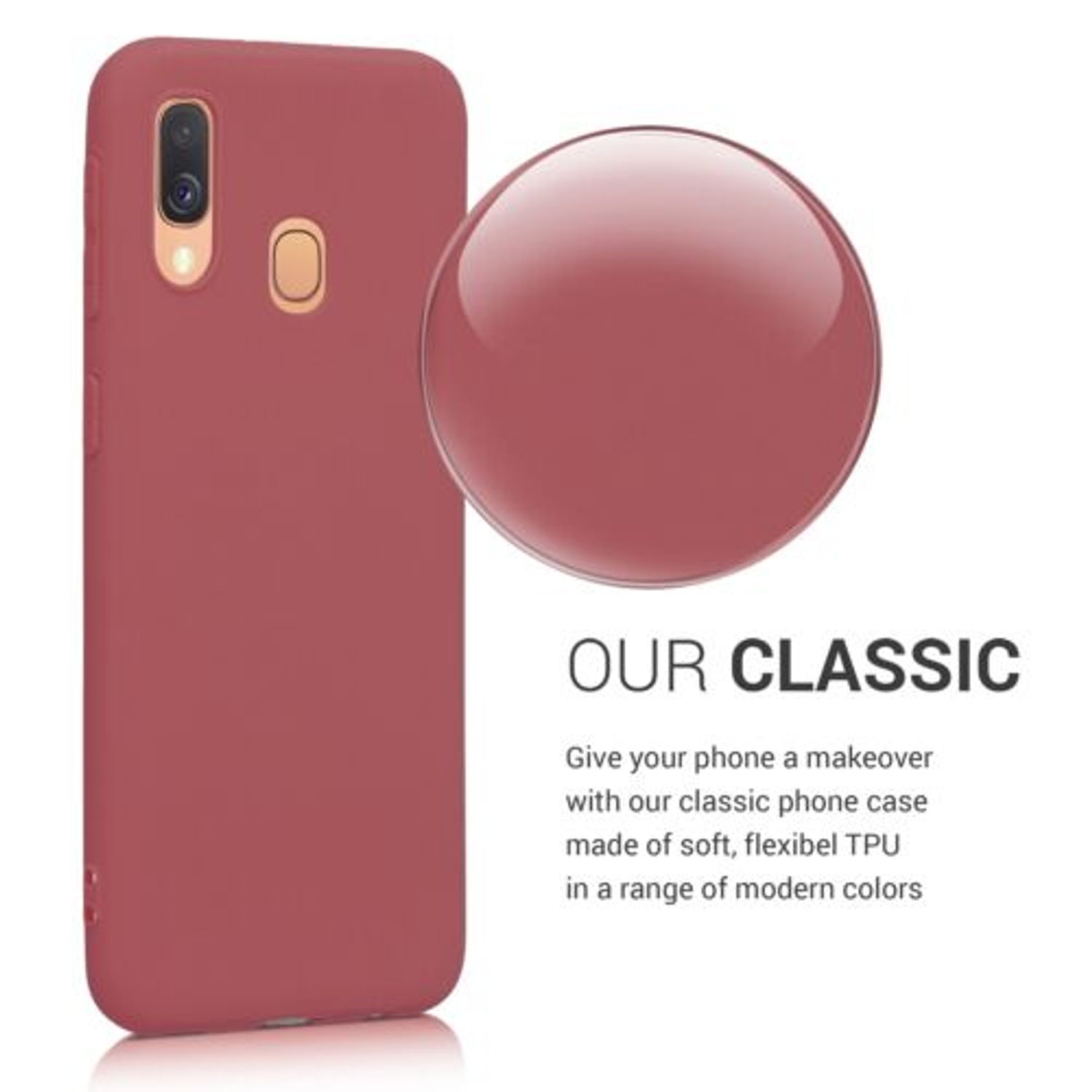 Husa pentru Samsung Galaxy A40, Silicon, Rosu, 48547.160 fotografia produsului View 4 L