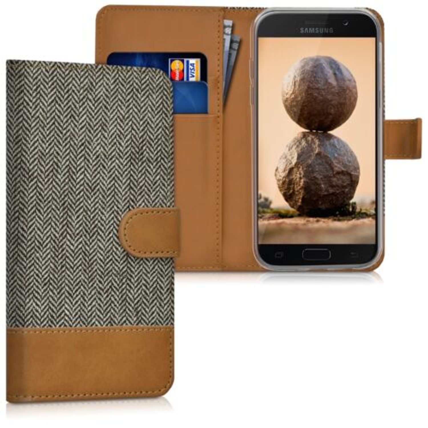 Husa pentru Samsung Galaxy A5 (2017), Textil, Gri, 40709.19 fotografia produsului