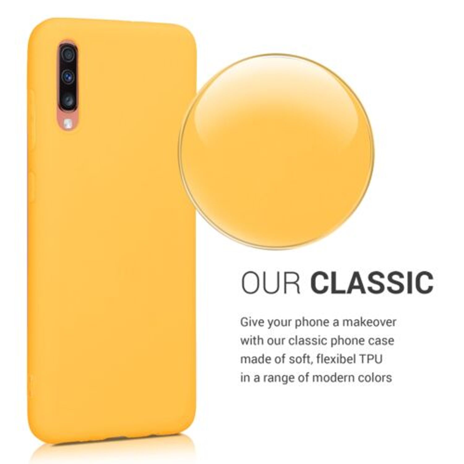 Husa pentru Samsung Galaxy A70, Silicon, Galben, 48427.143 fotografia produsului View 4 L