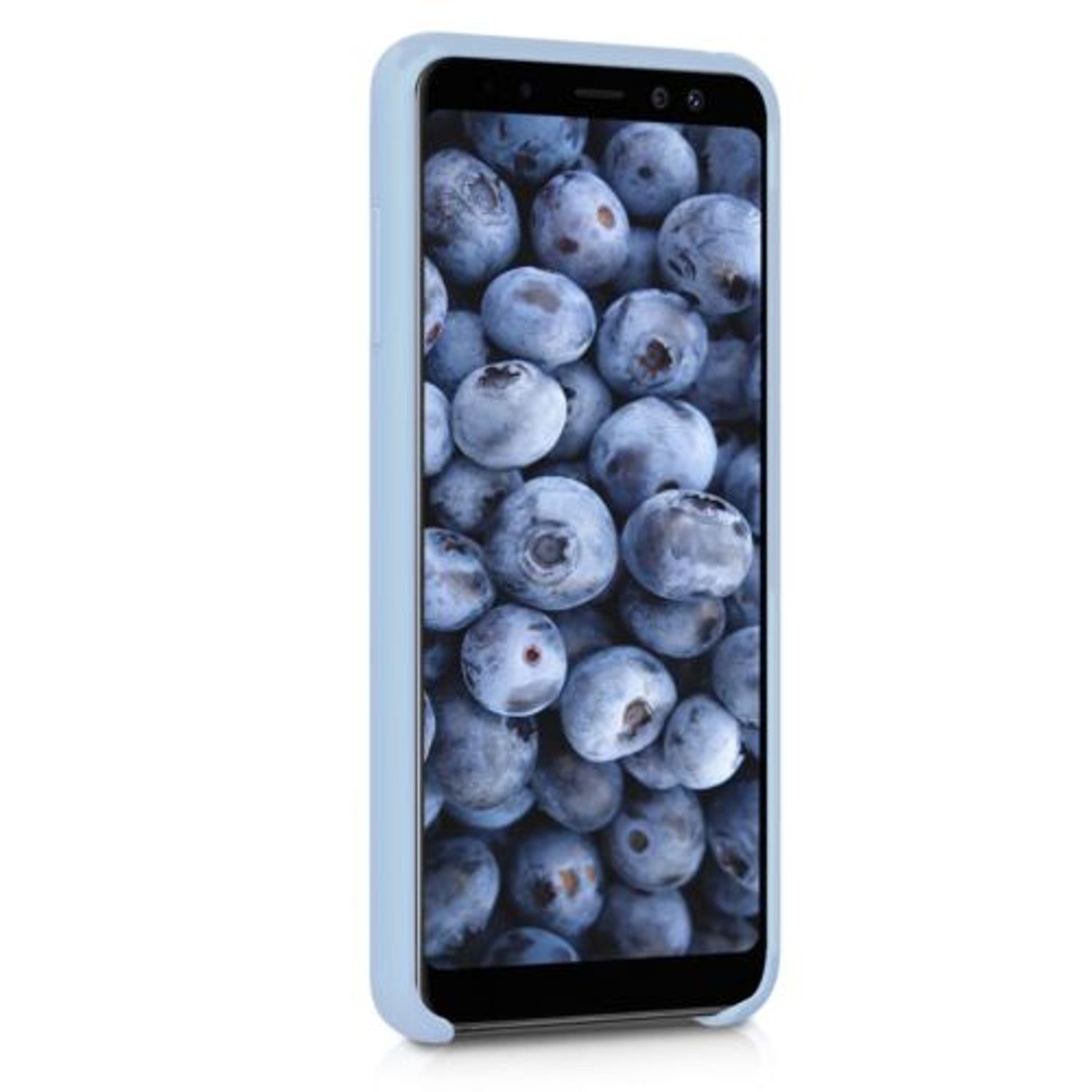 Husa pentru Samsung Galaxy A8 (2018), Silicon, Albastru, 46378.58 fotografia produsului View 3 L
